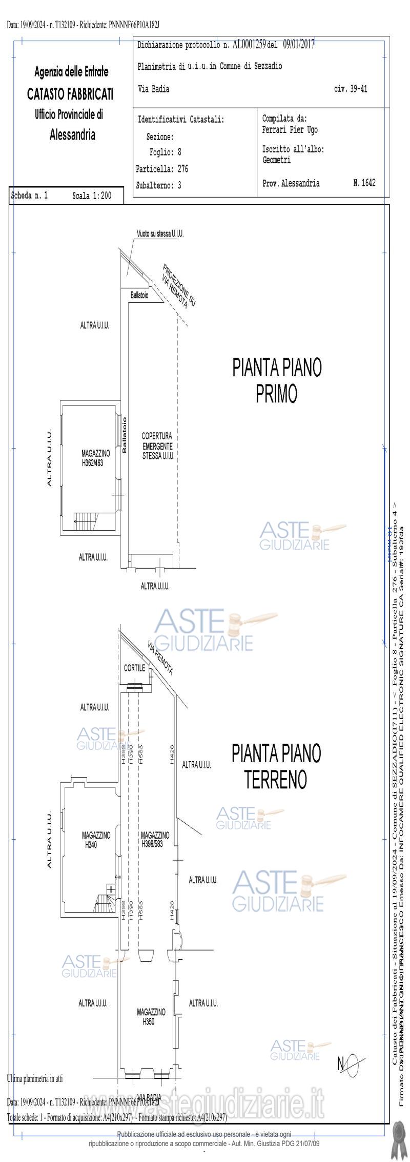Planimetria del bene