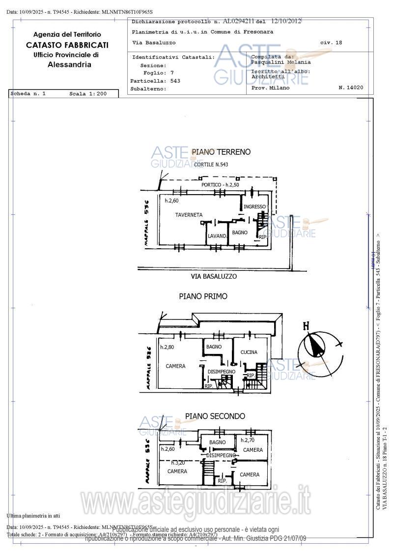 Planimetria del bene