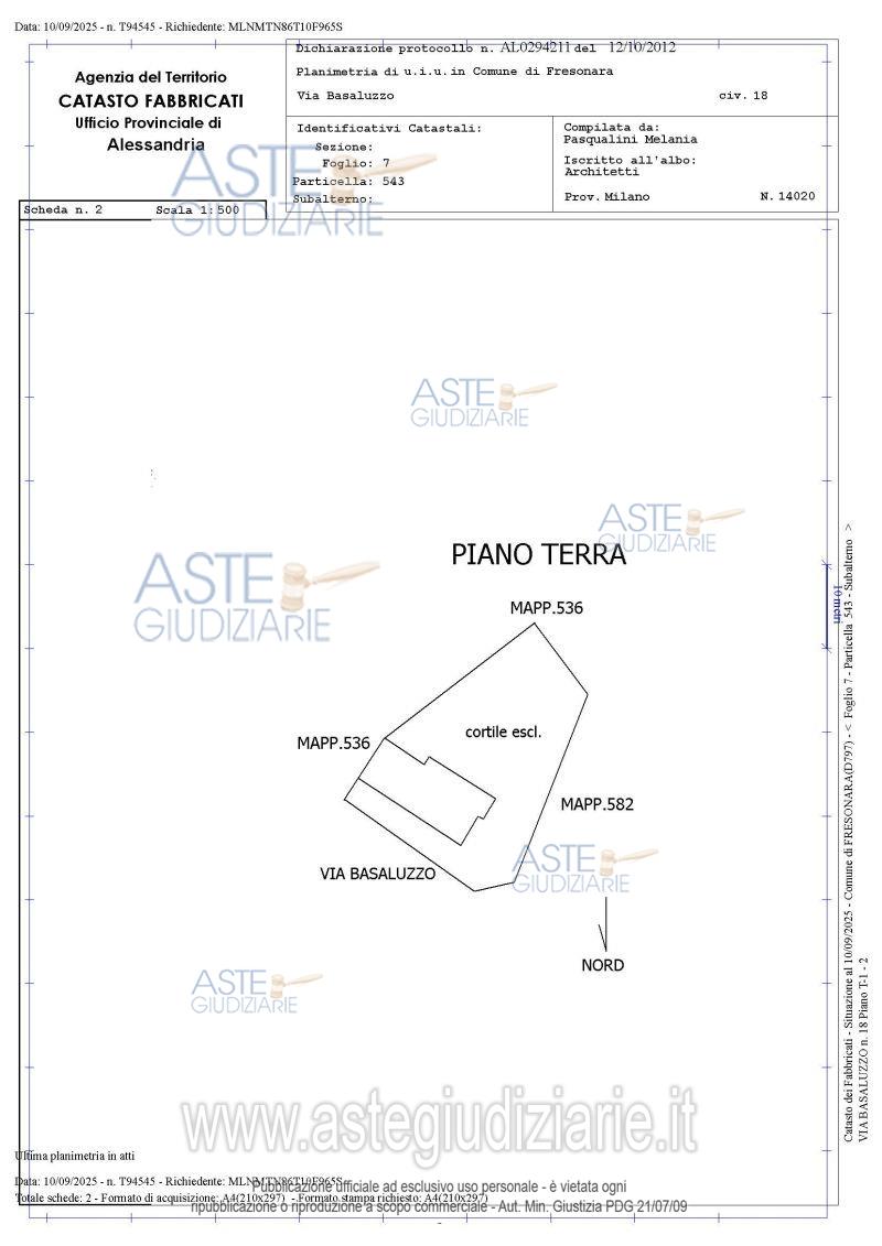 Planimetria del bene