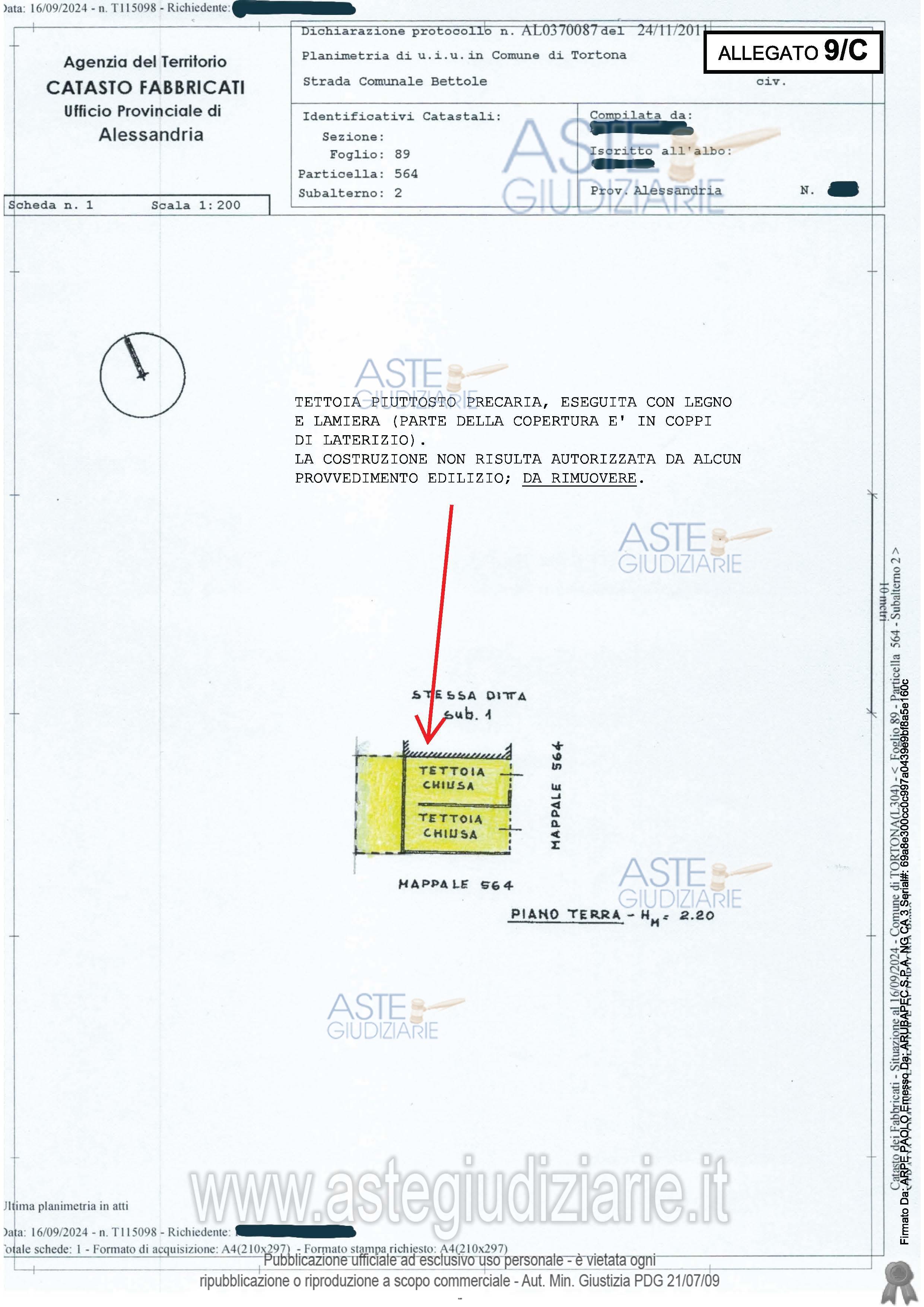 Planimetria del bene