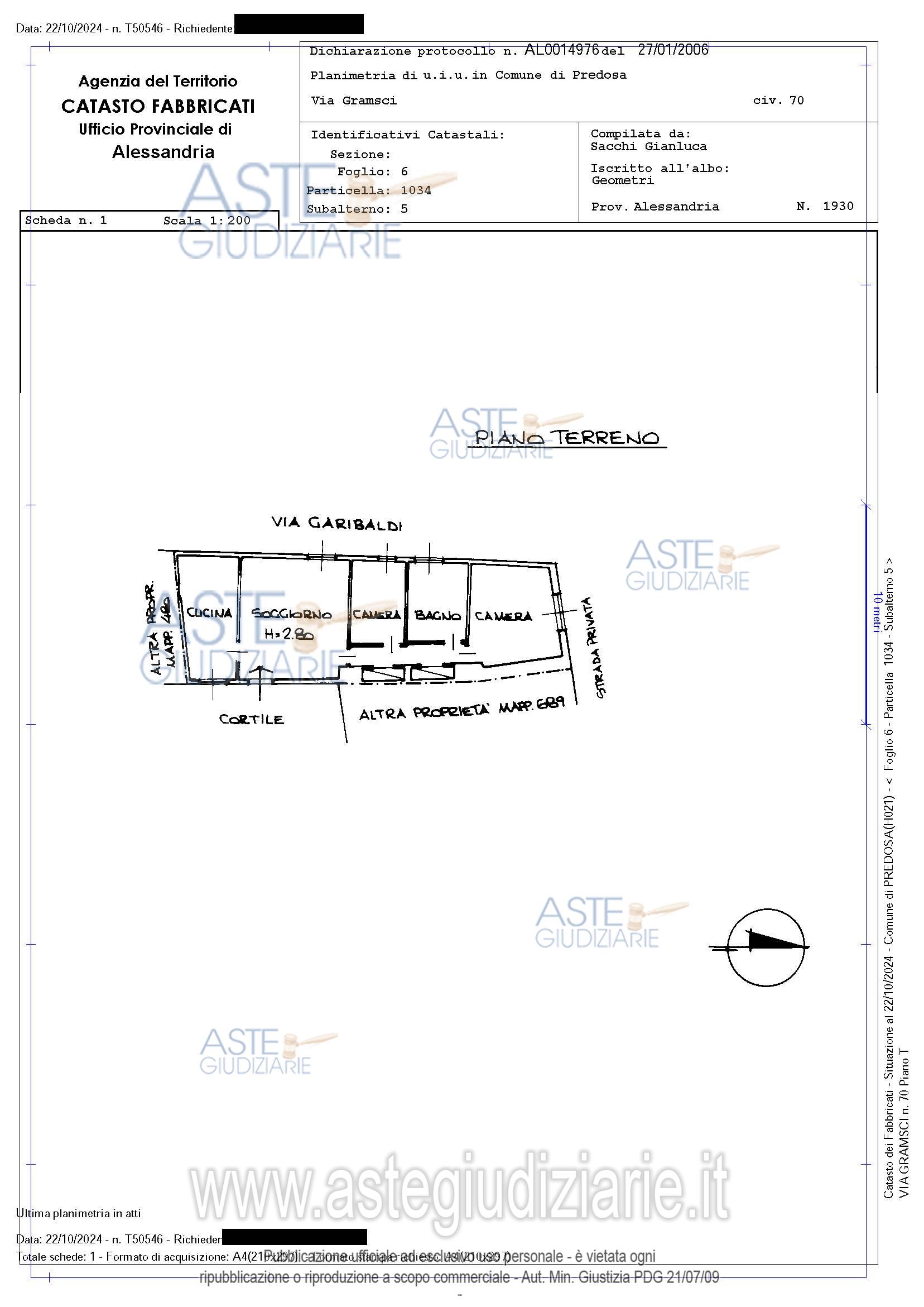 Planimetria del bene