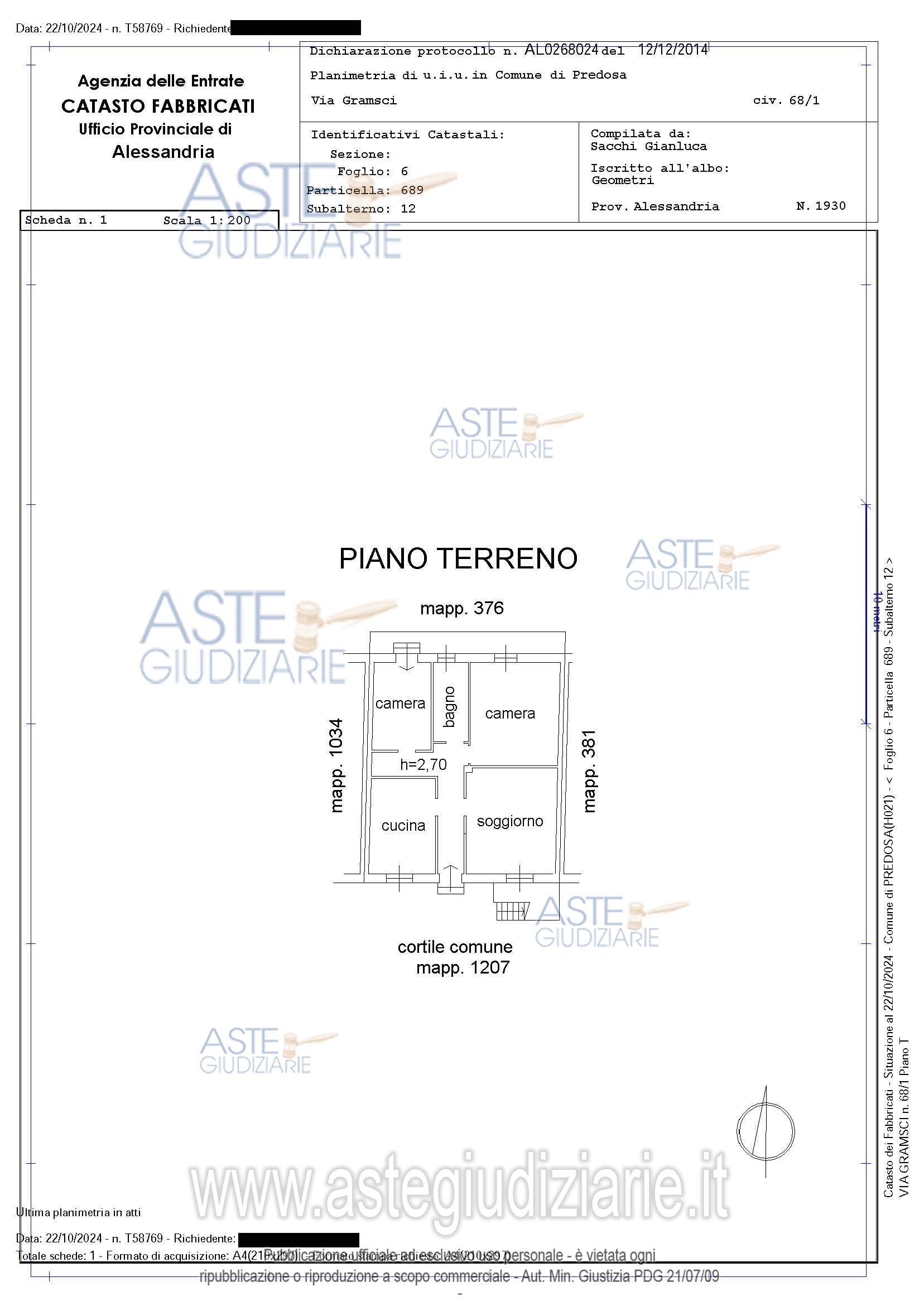 Planimetria del bene