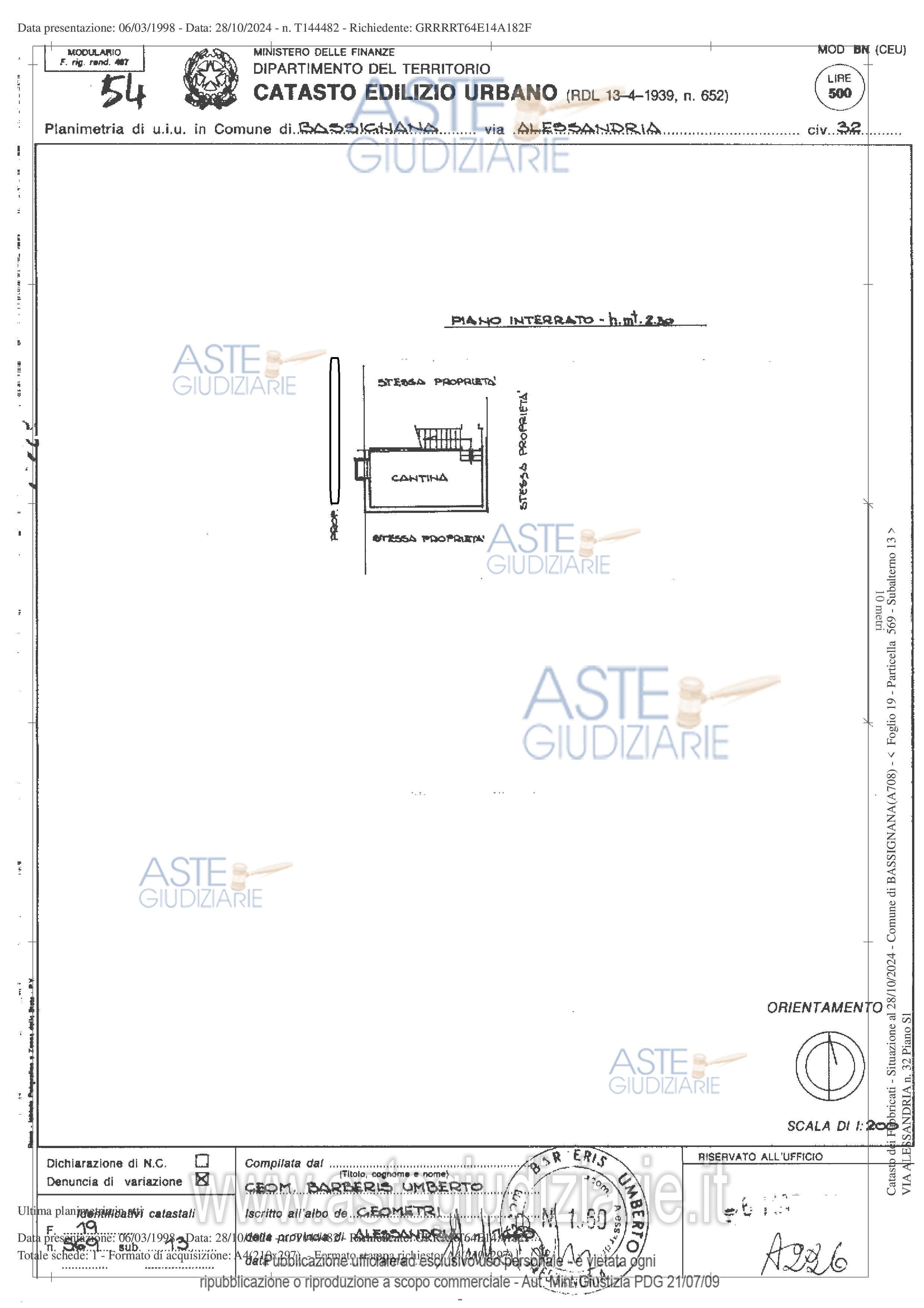 Planimetria del bene