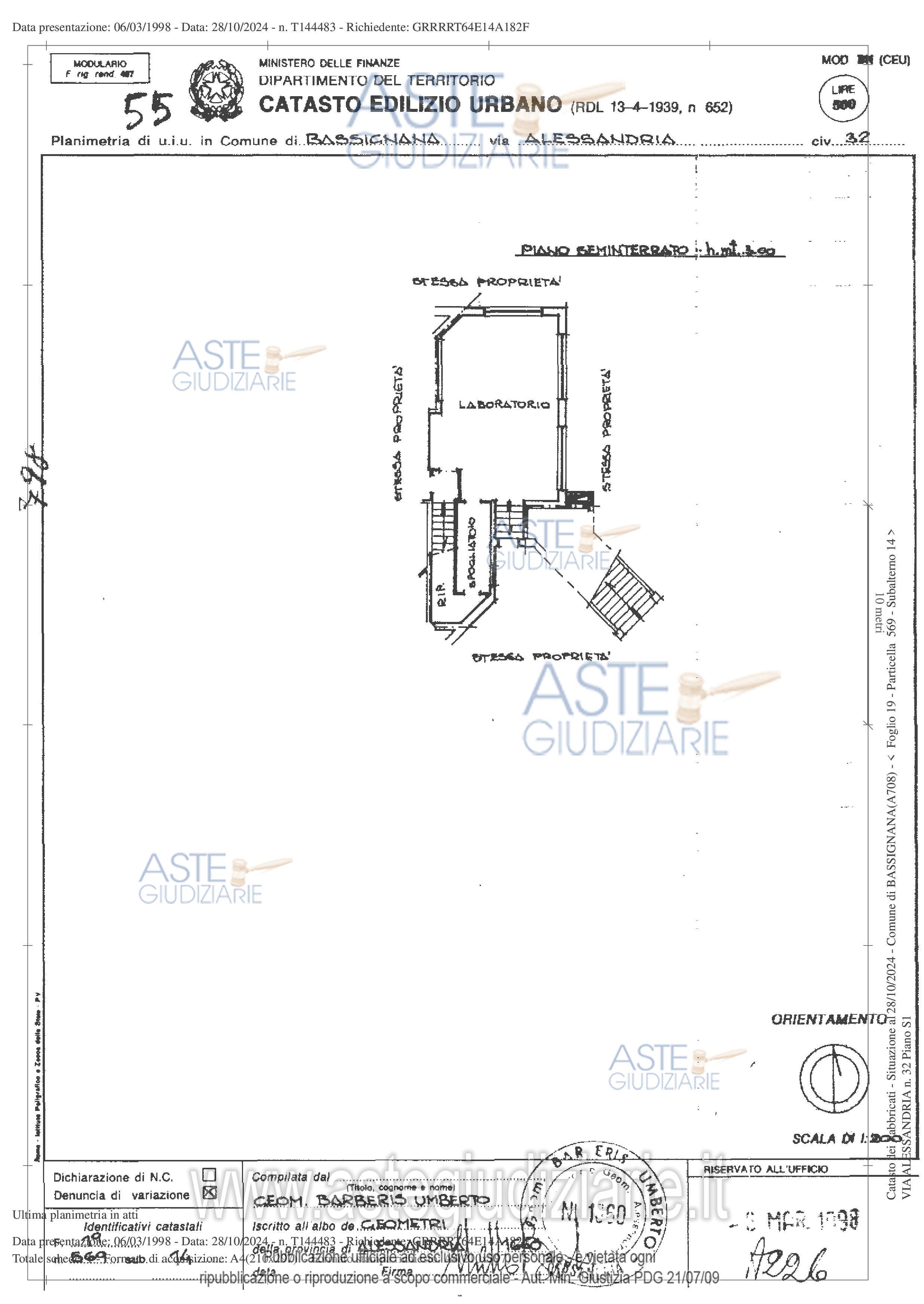 Planimetria del bene