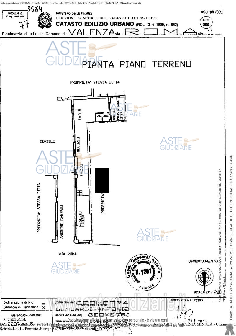 Planimetria del bene