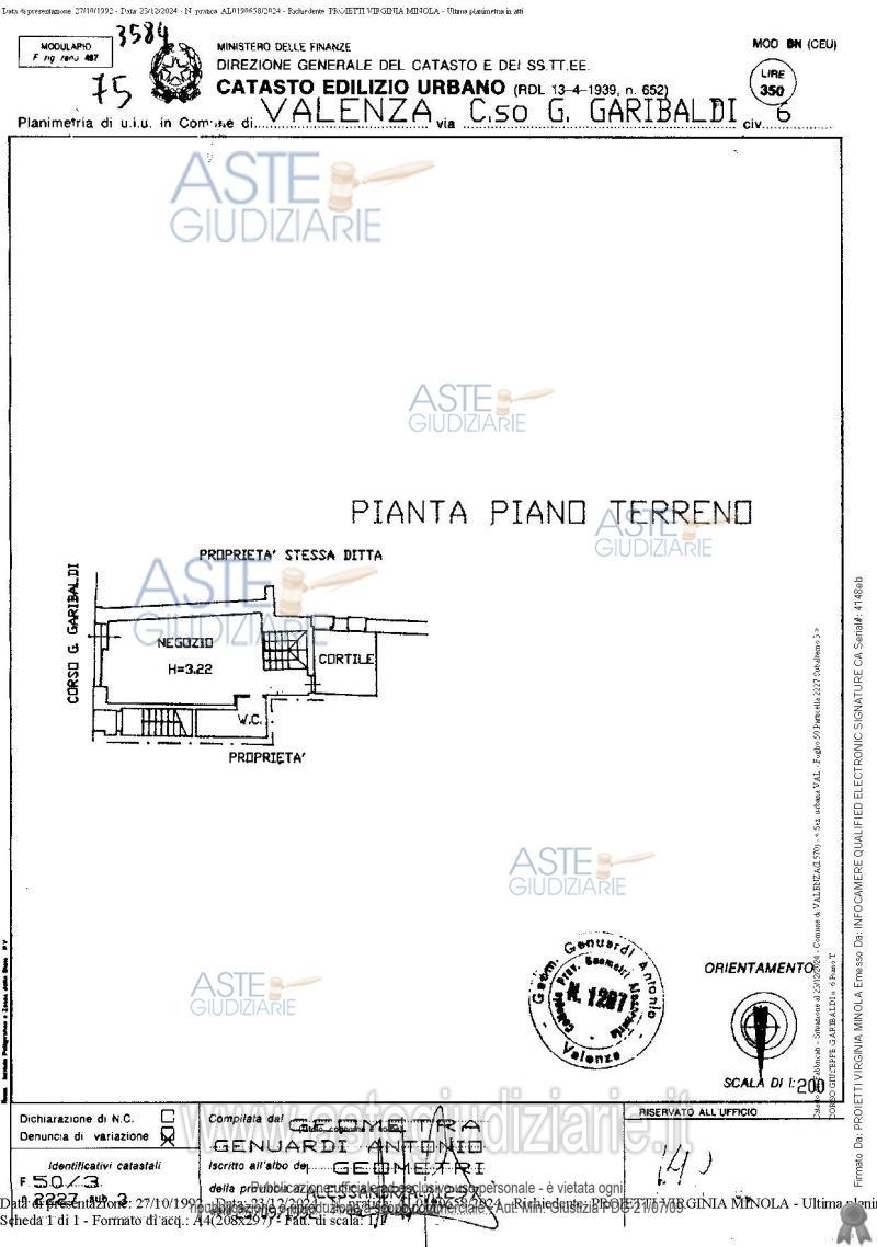 Planimetria del bene
