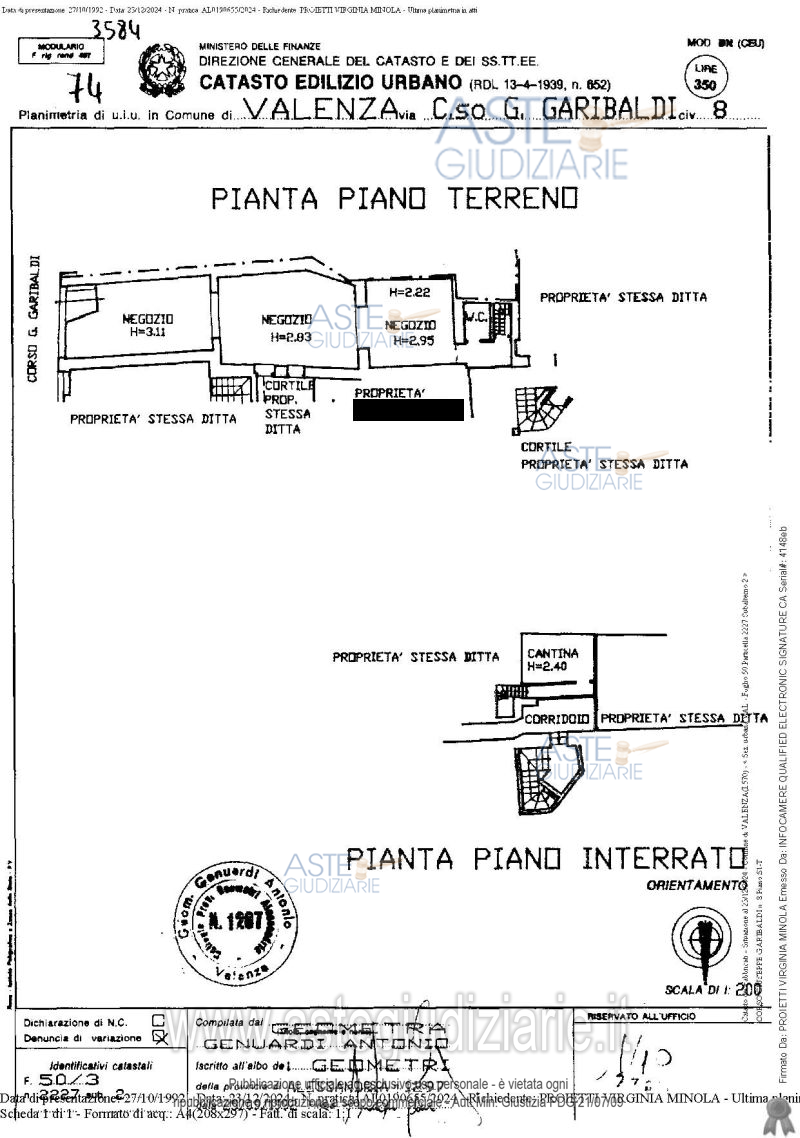 Planimetria del bene