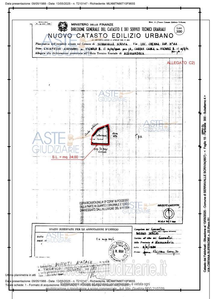 Planimetria del bene