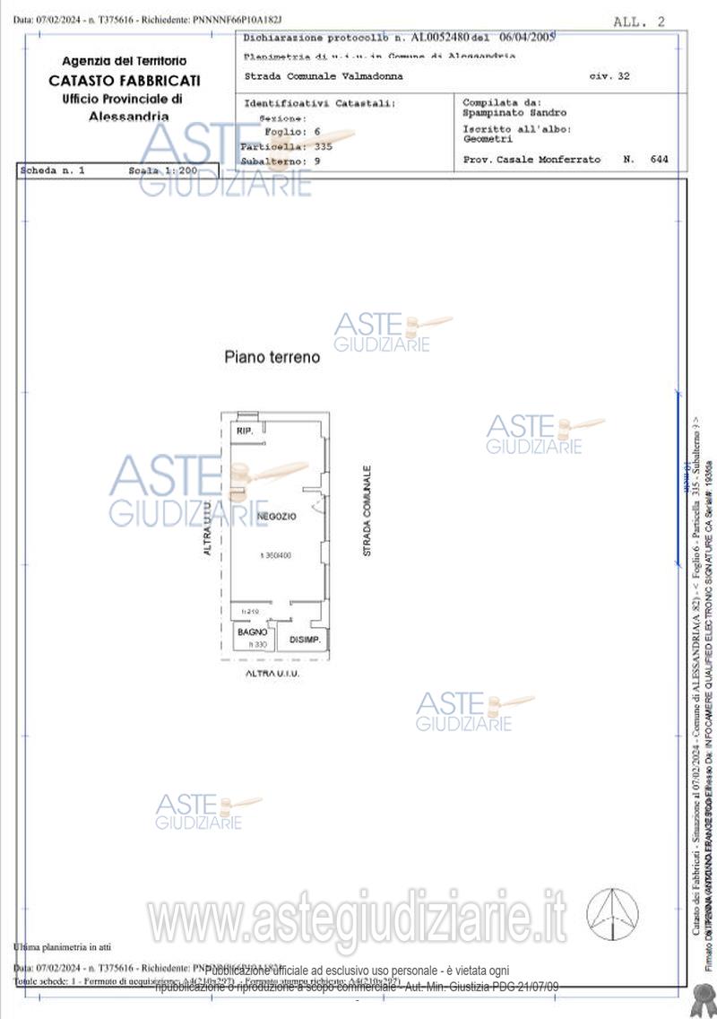 Planimetria del bene