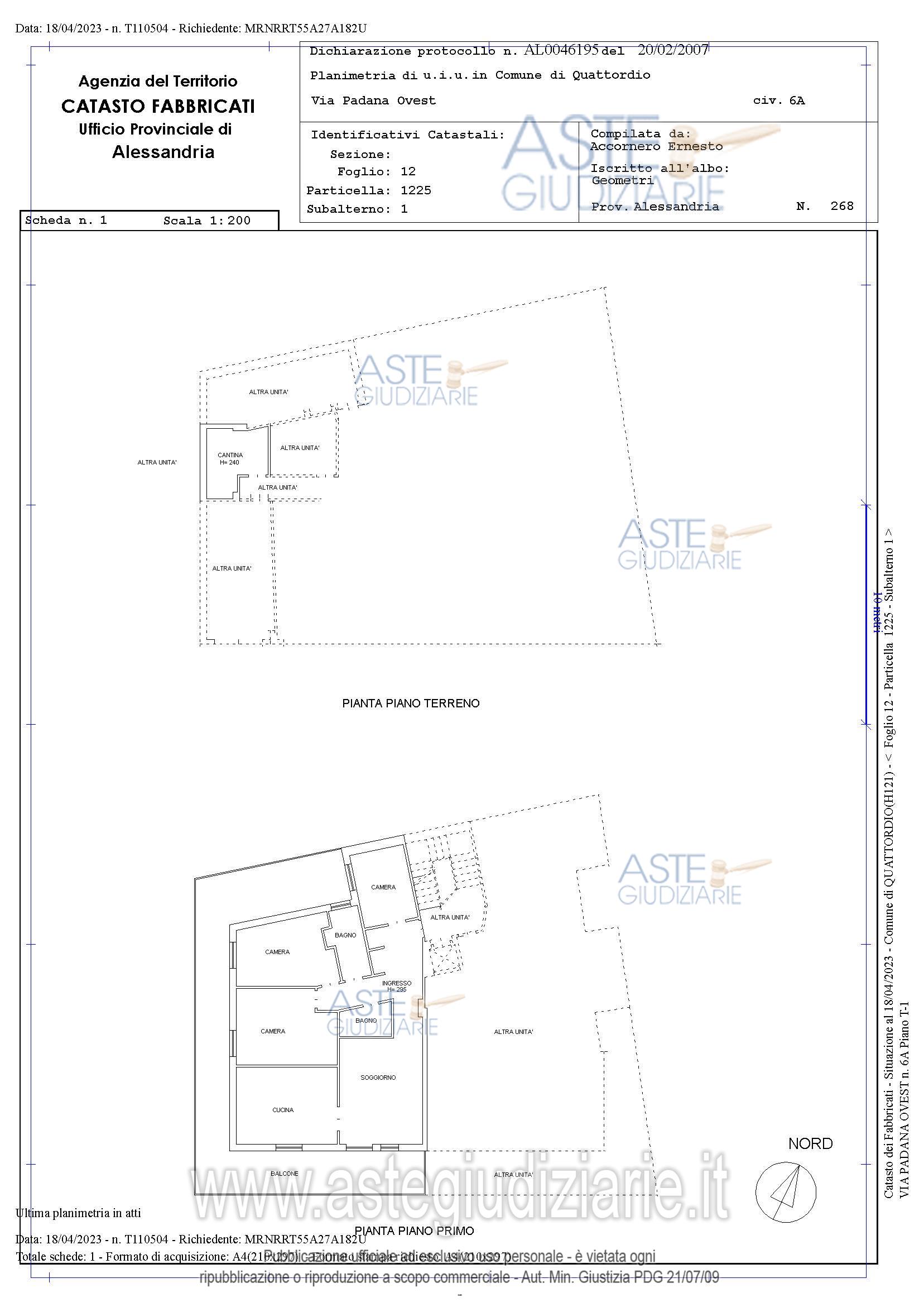Planimetria del bene