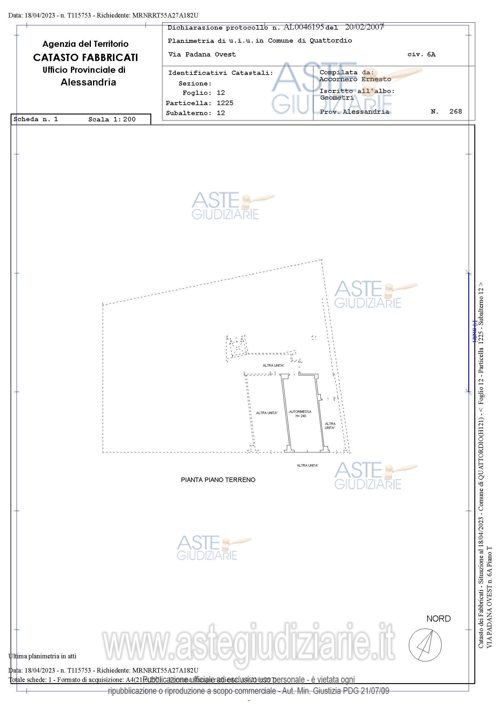 Planimetria del bene