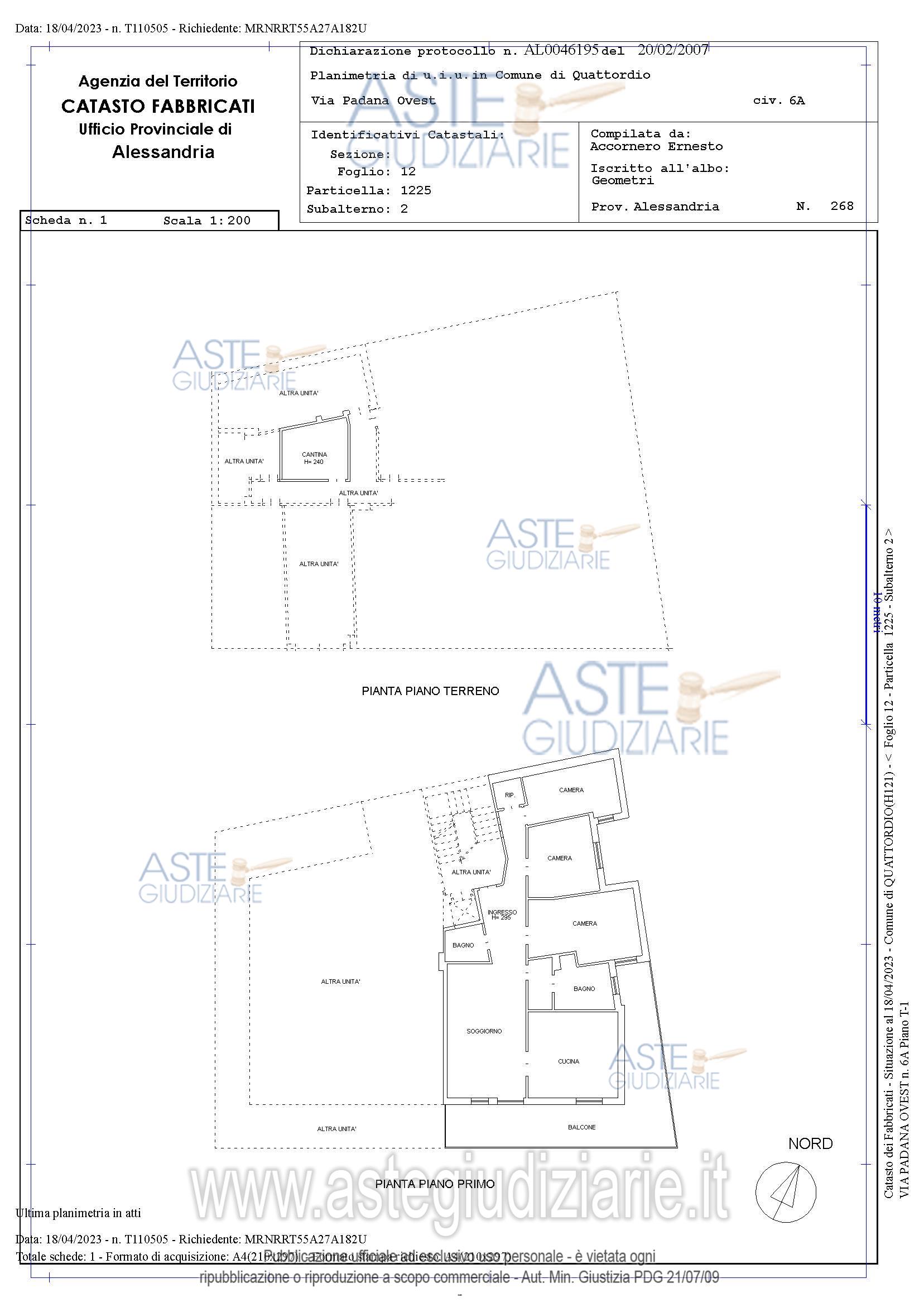 Planimetria del bene