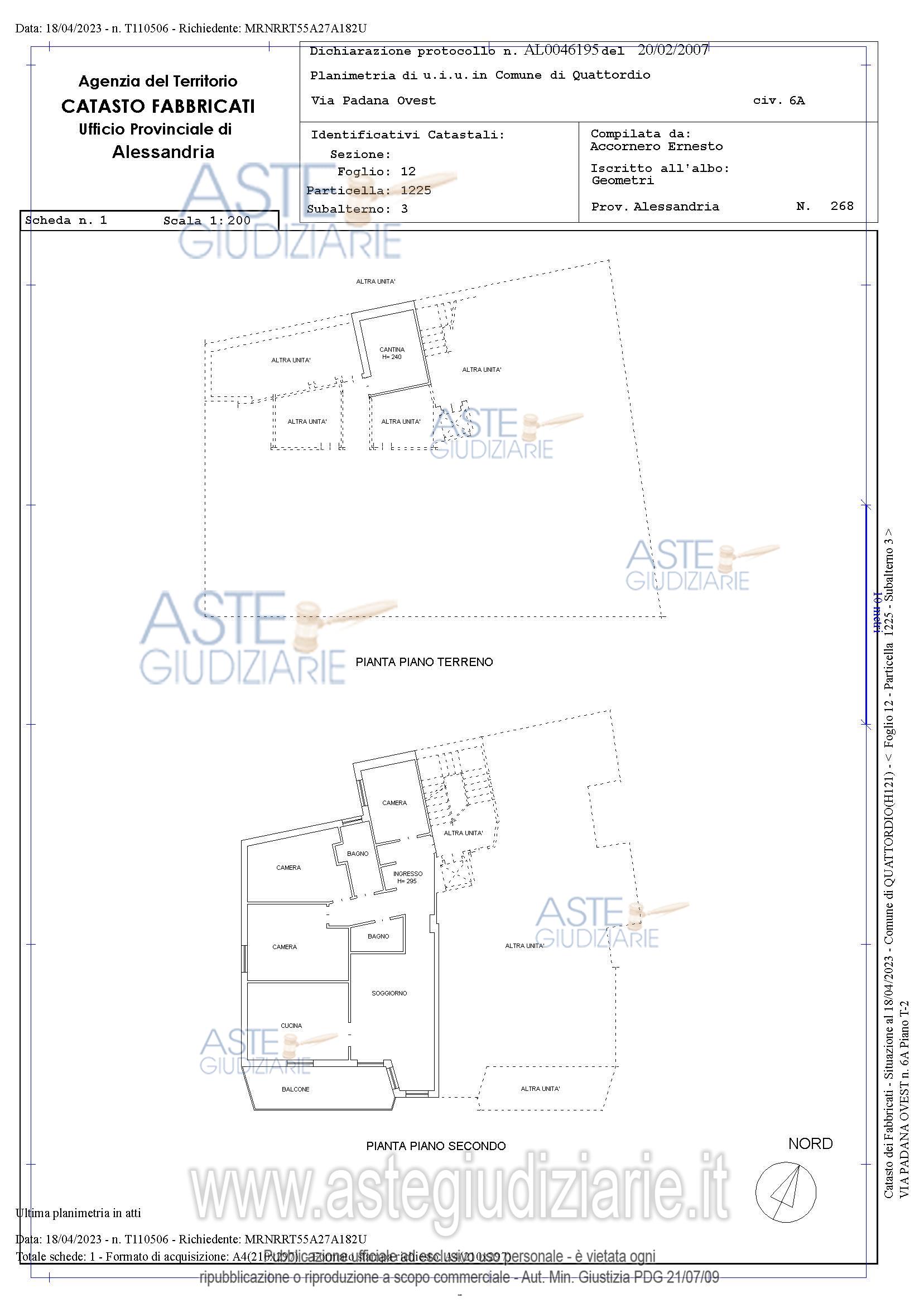 Planimetria del bene