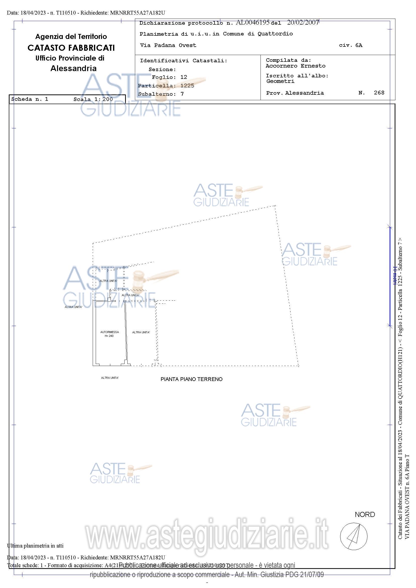 Planimetria del bene