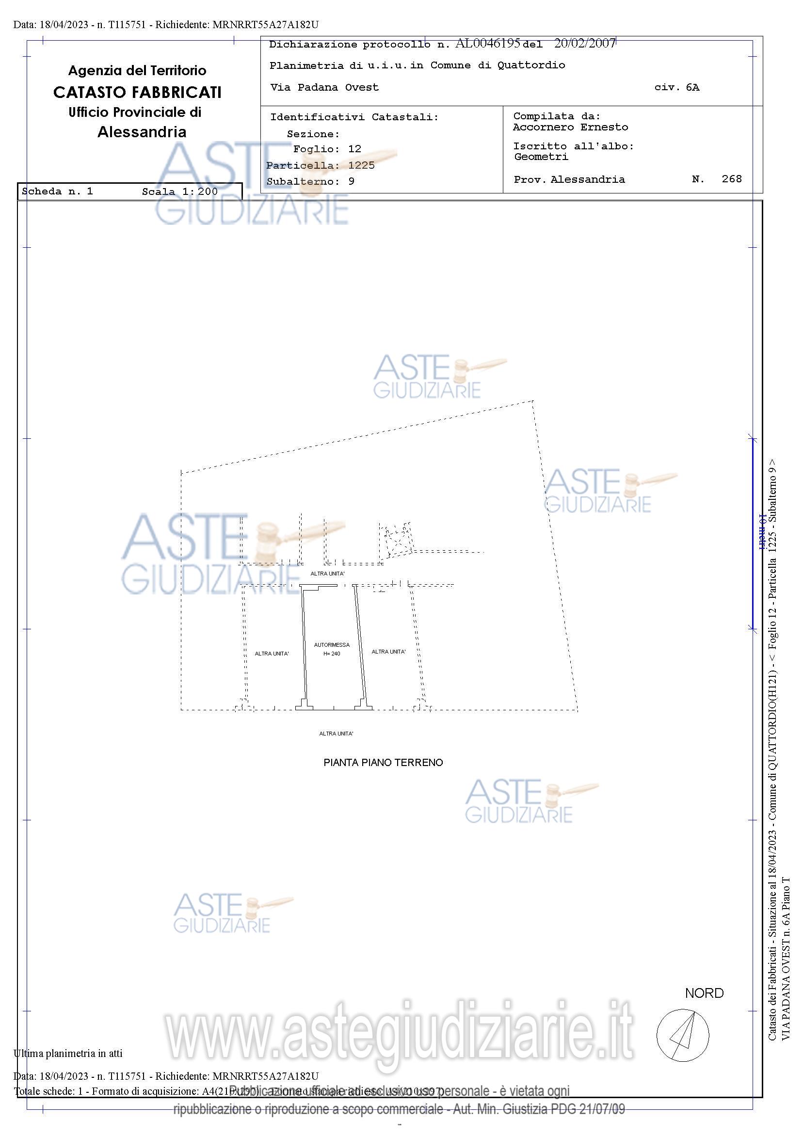 Planimetria del bene
