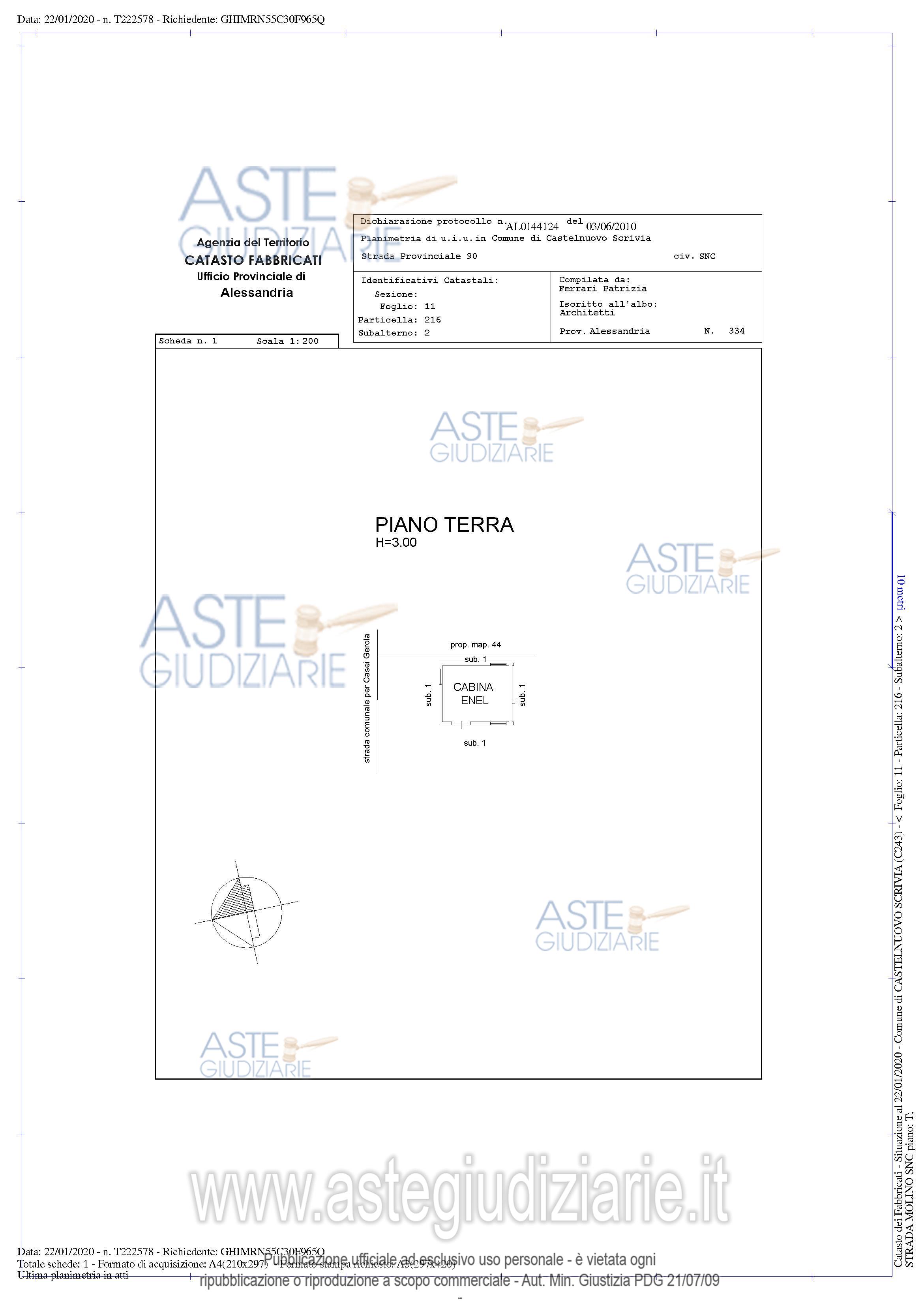 Planimetria del bene