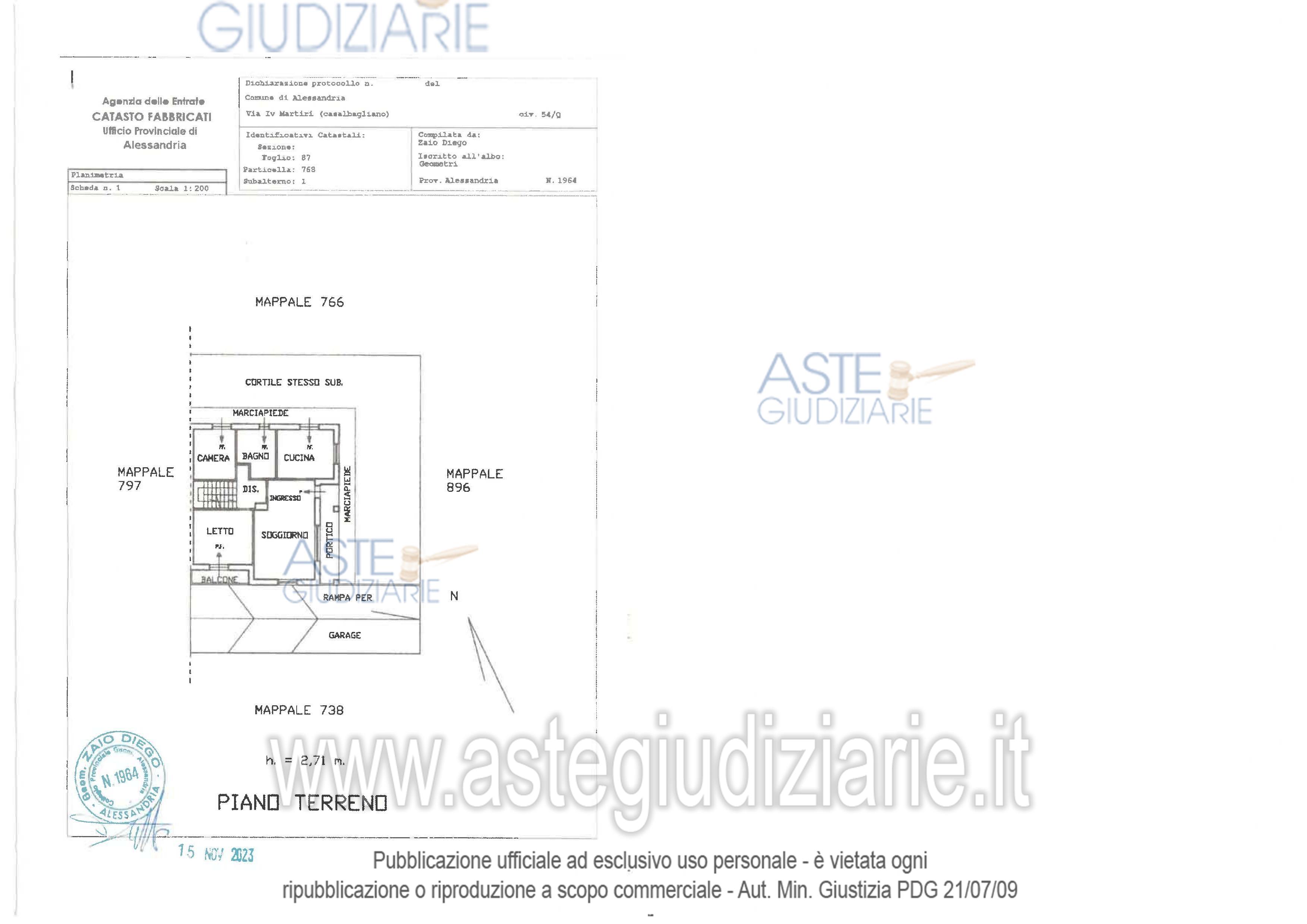 Planimetria del bene