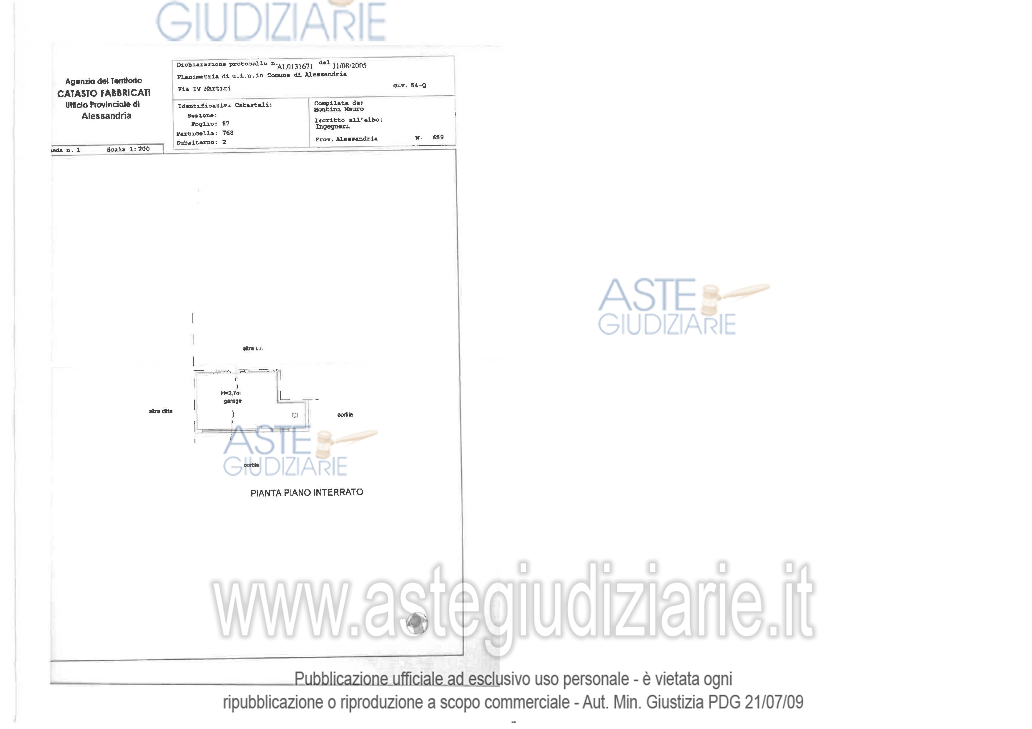 Planimetria del bene