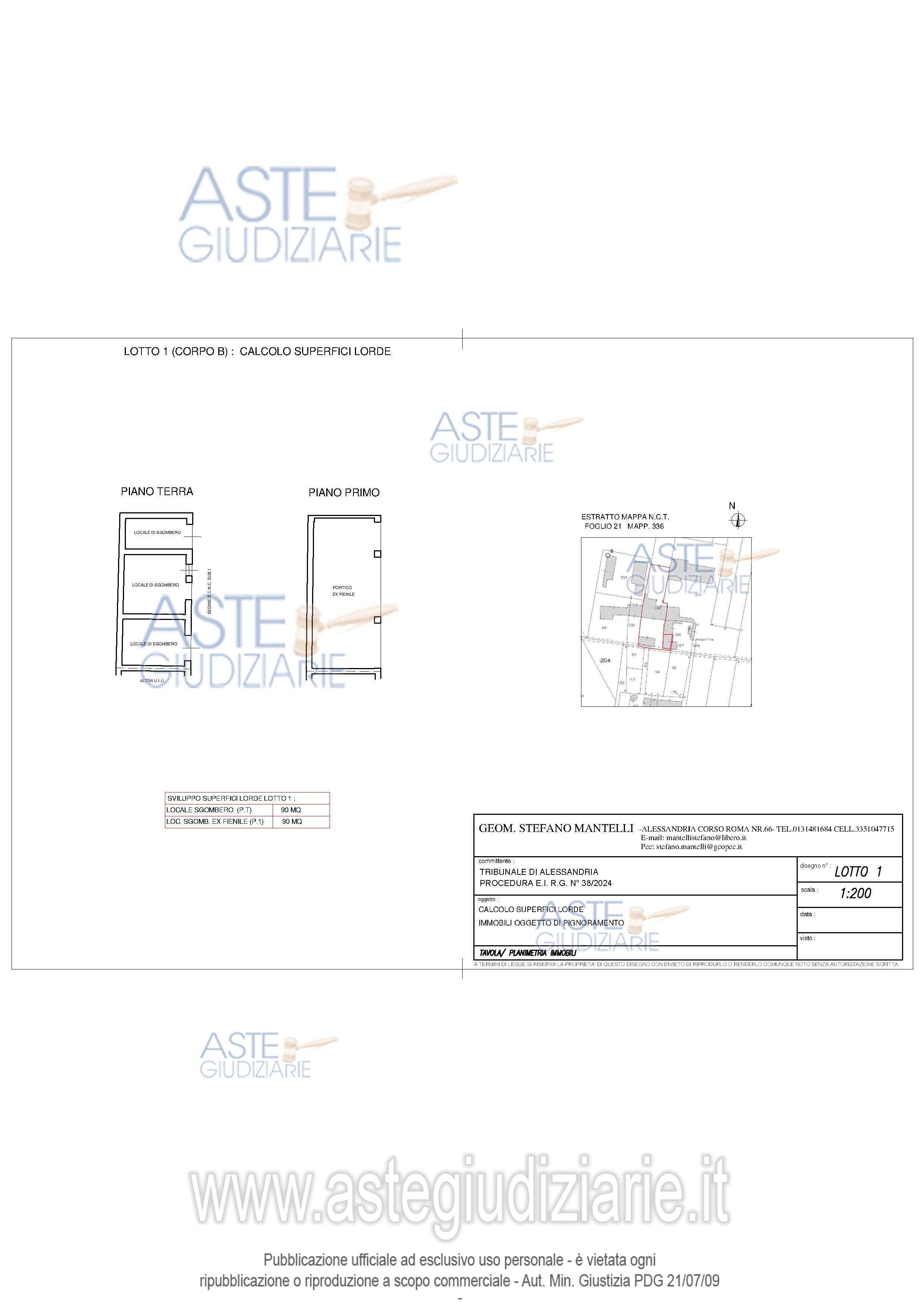 Planimetria del bene