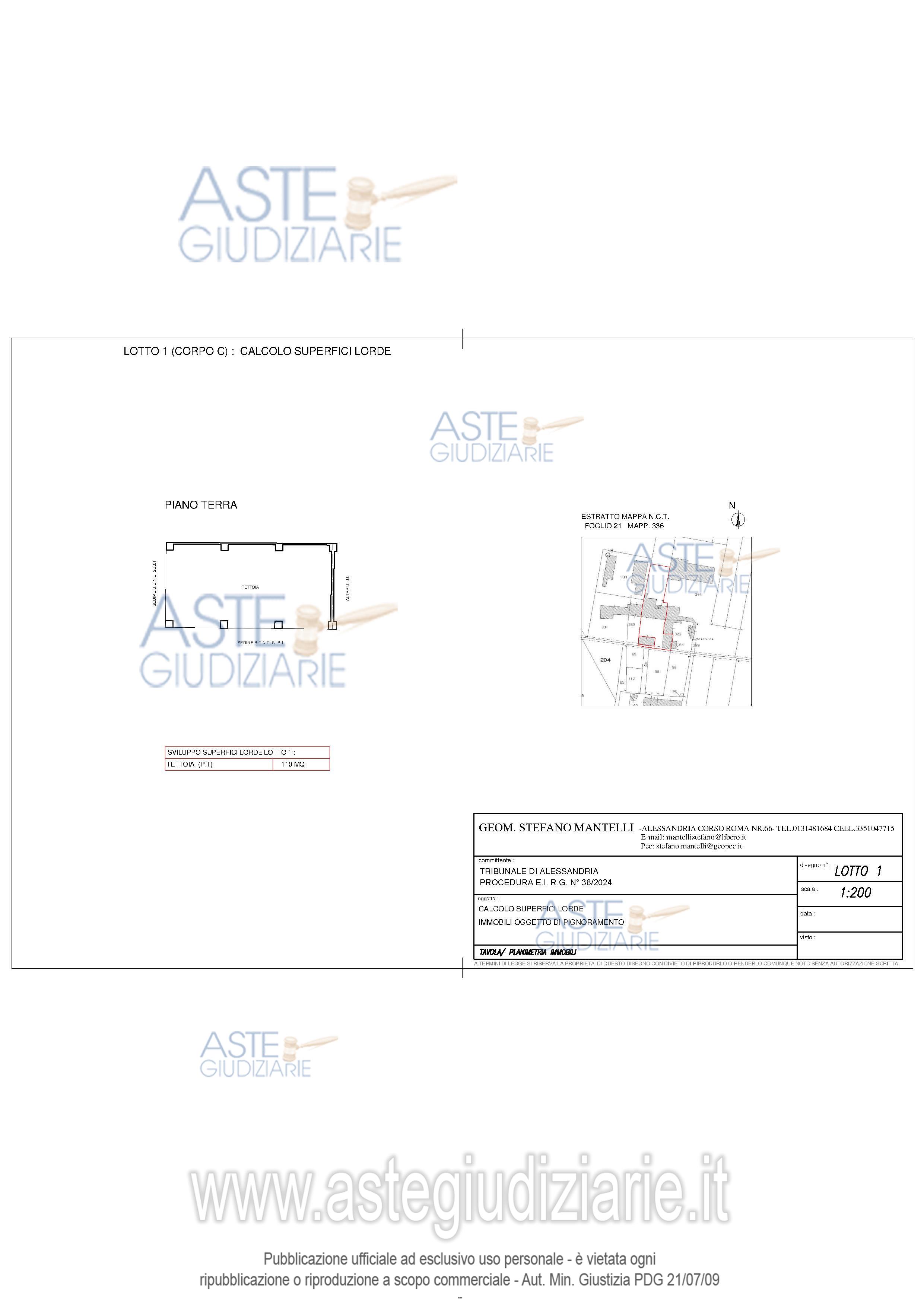 Planimetria del bene