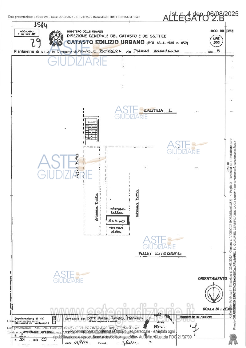 Planimetria del bene