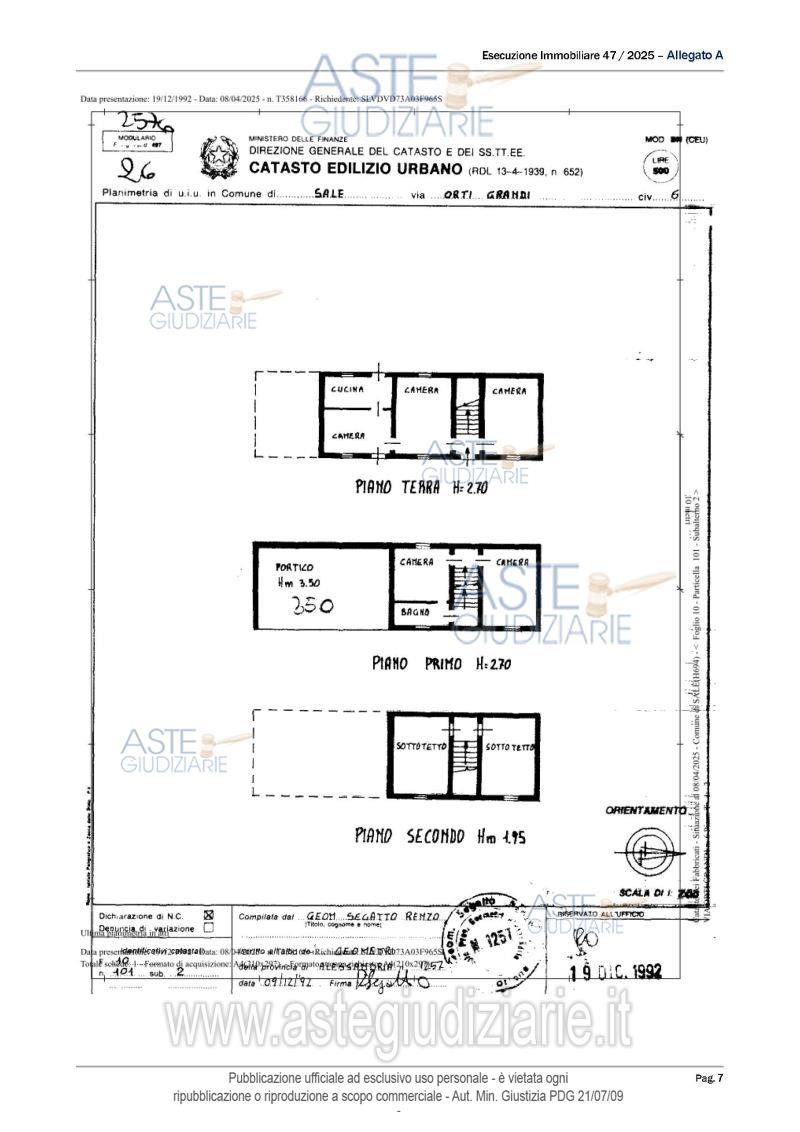 Planimetria del bene