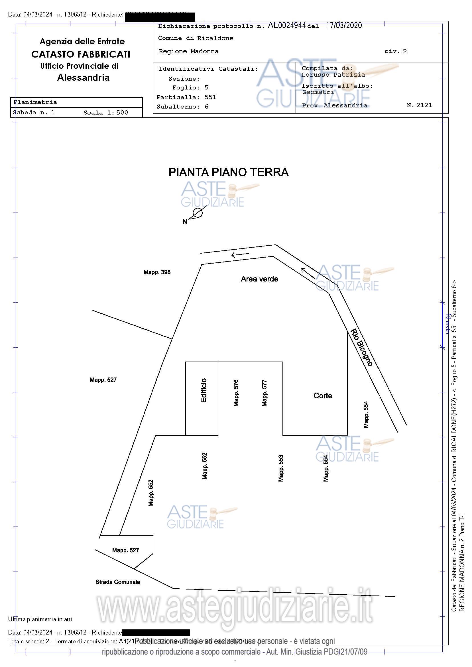 Planimetria del bene