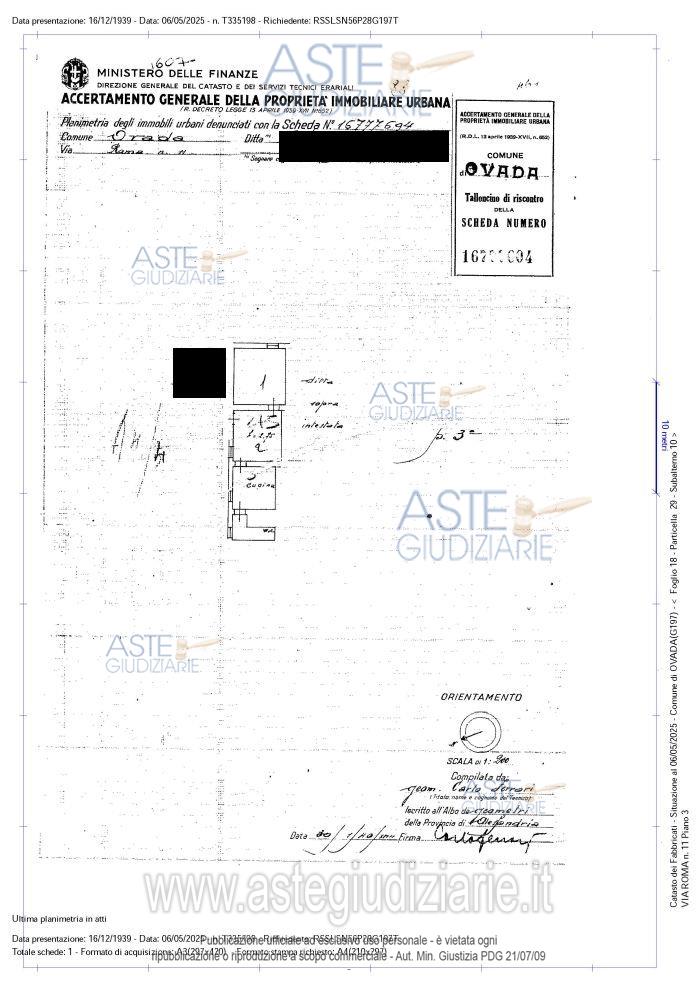 Planimetria del bene