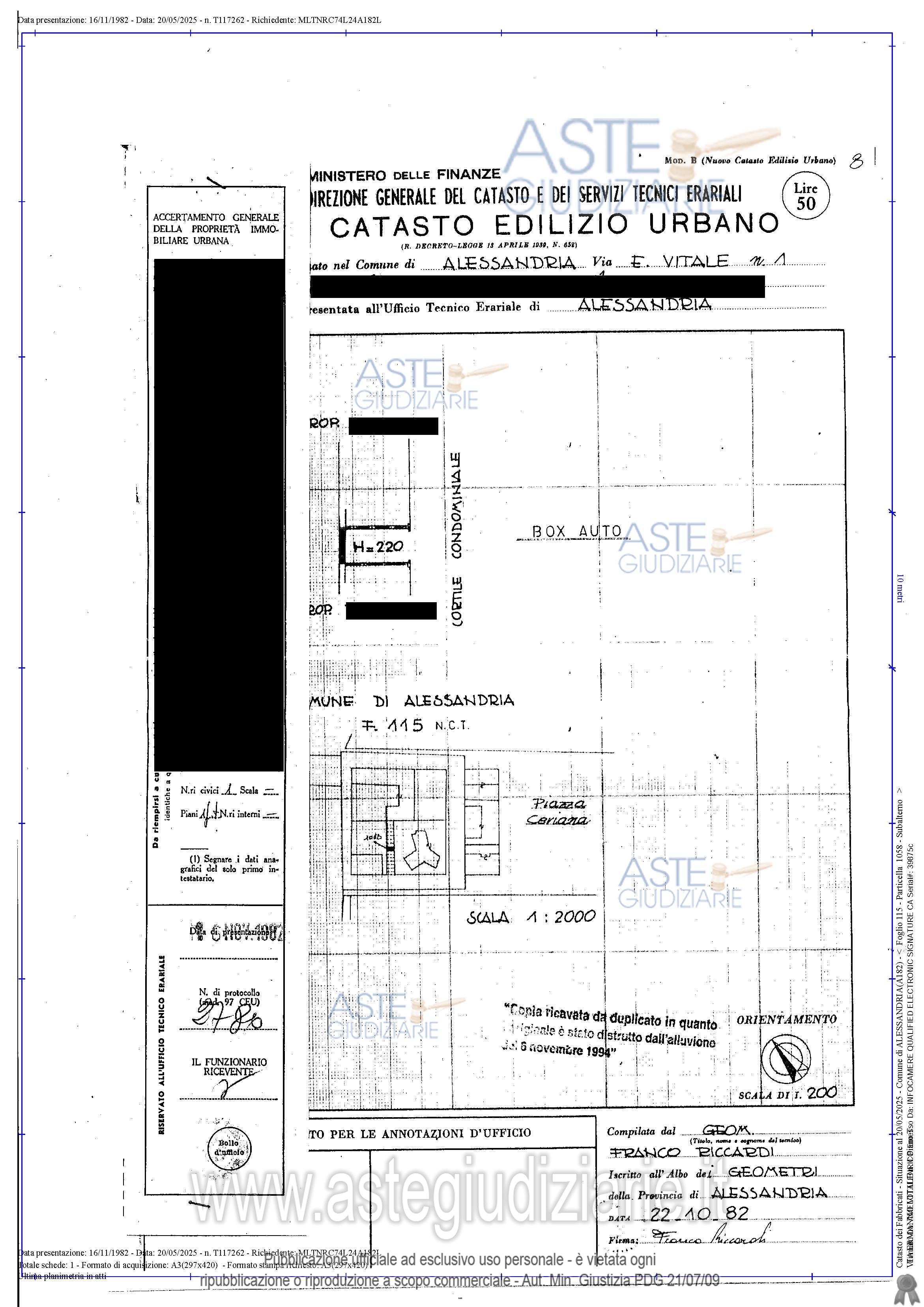 Planimetria del bene