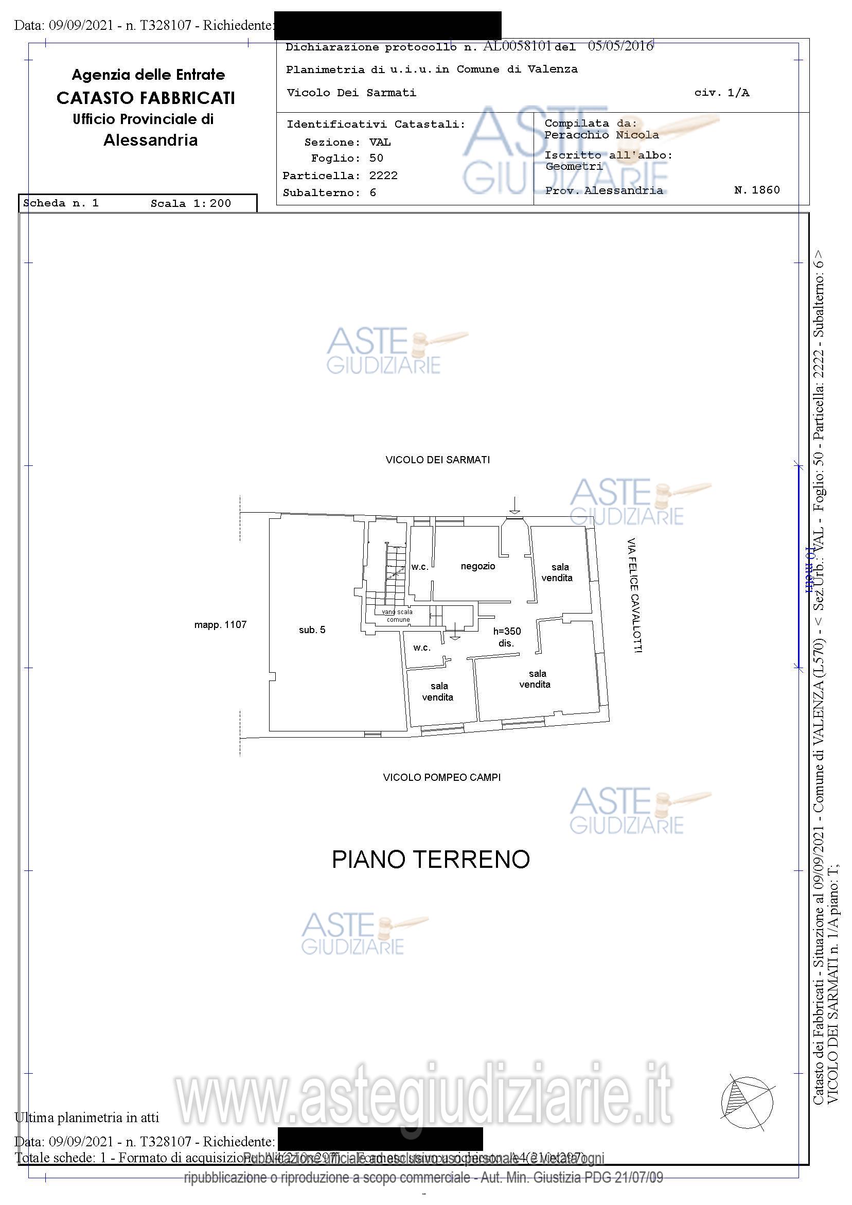 Planimetria del bene