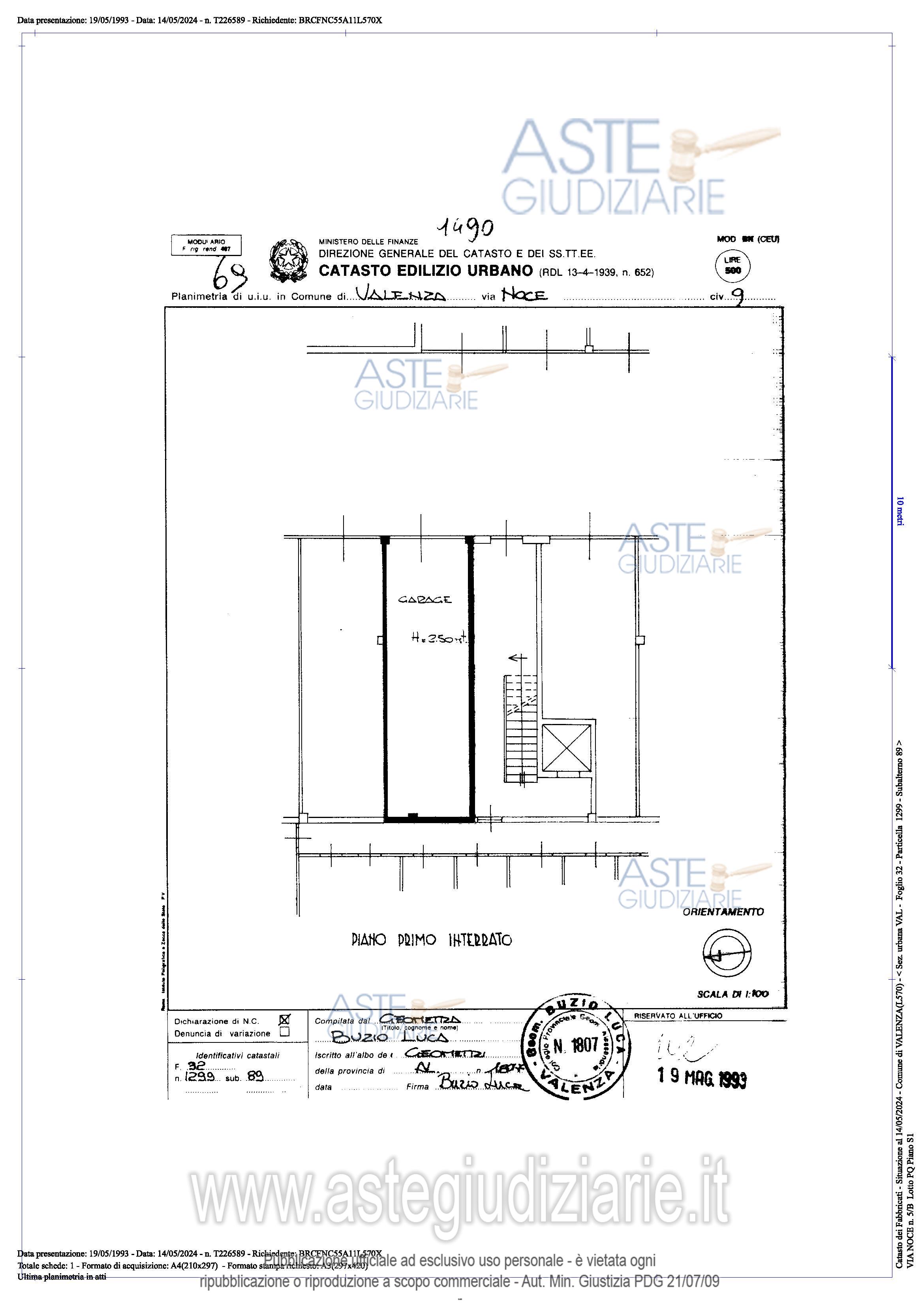 Planimetria del bene