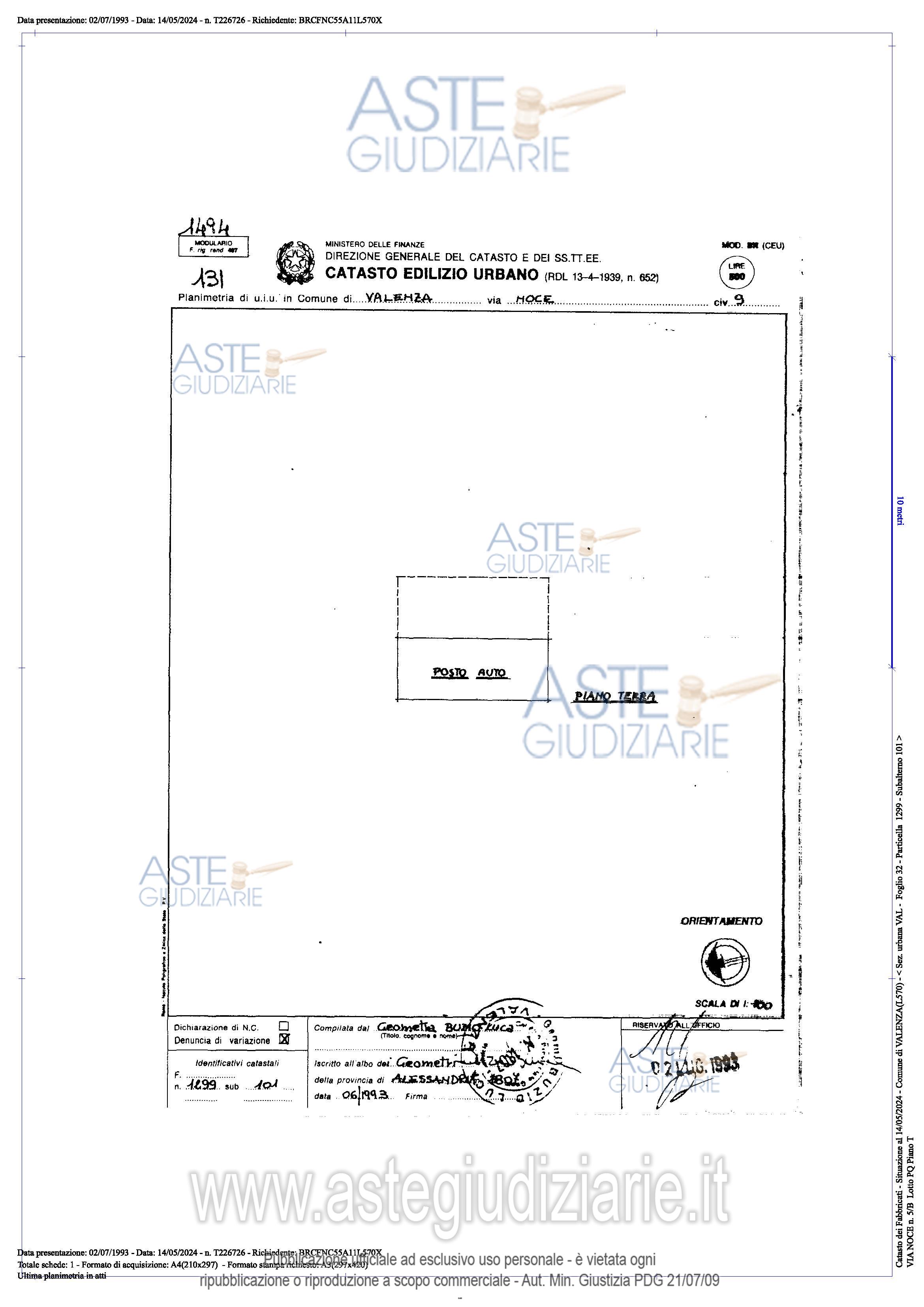 Planimetria del bene