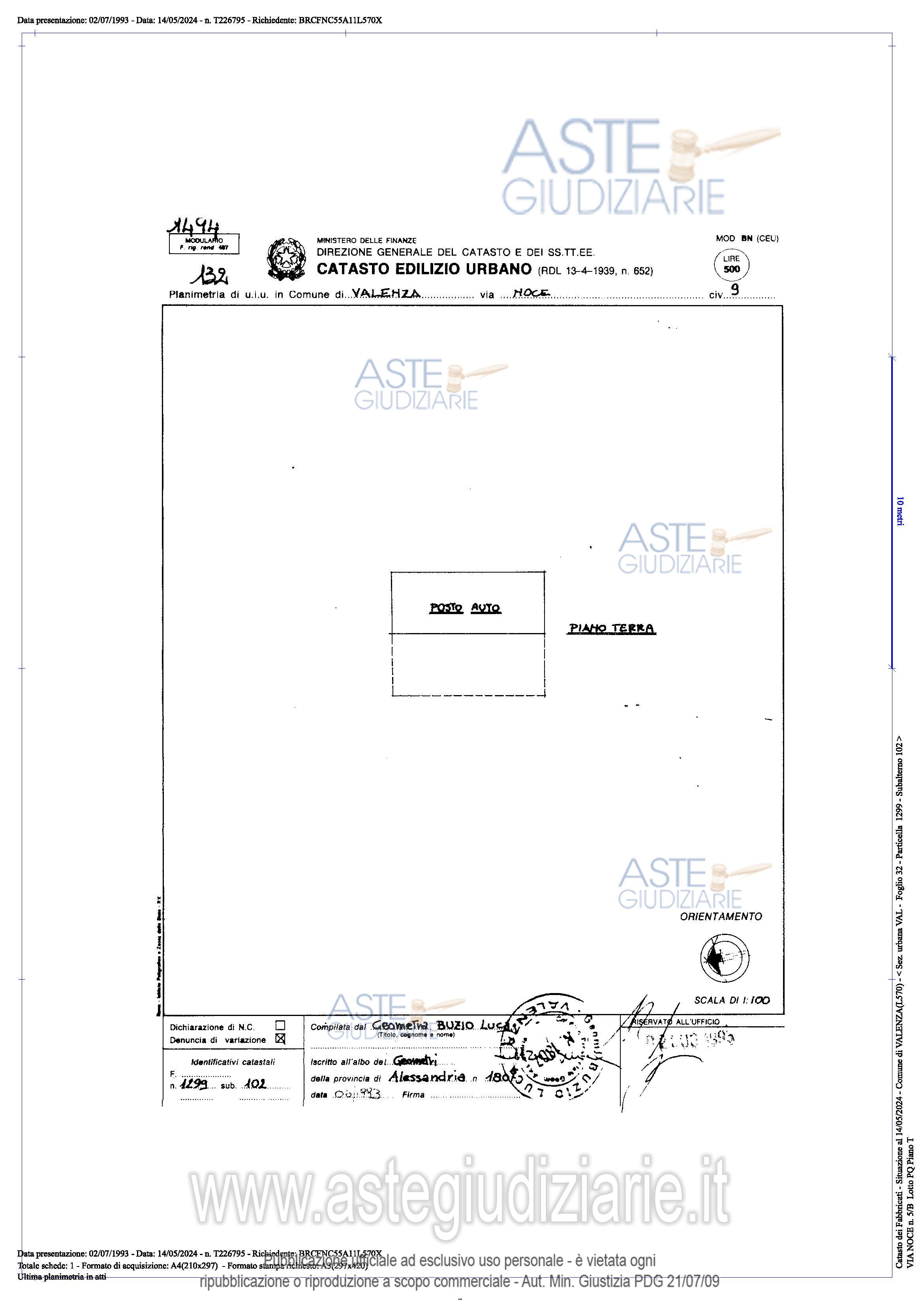 Planimetria del bene