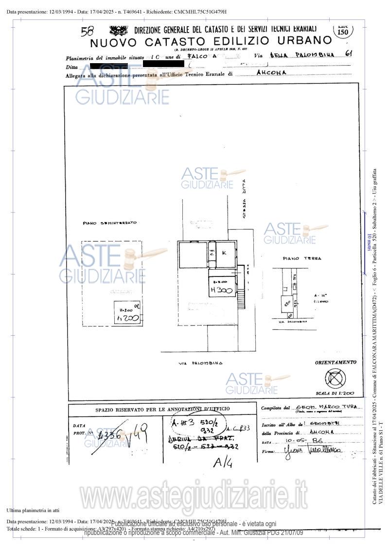 Planimetria del bene