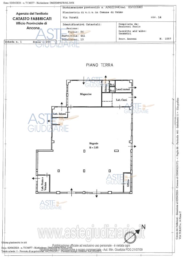 Planimetria del bene