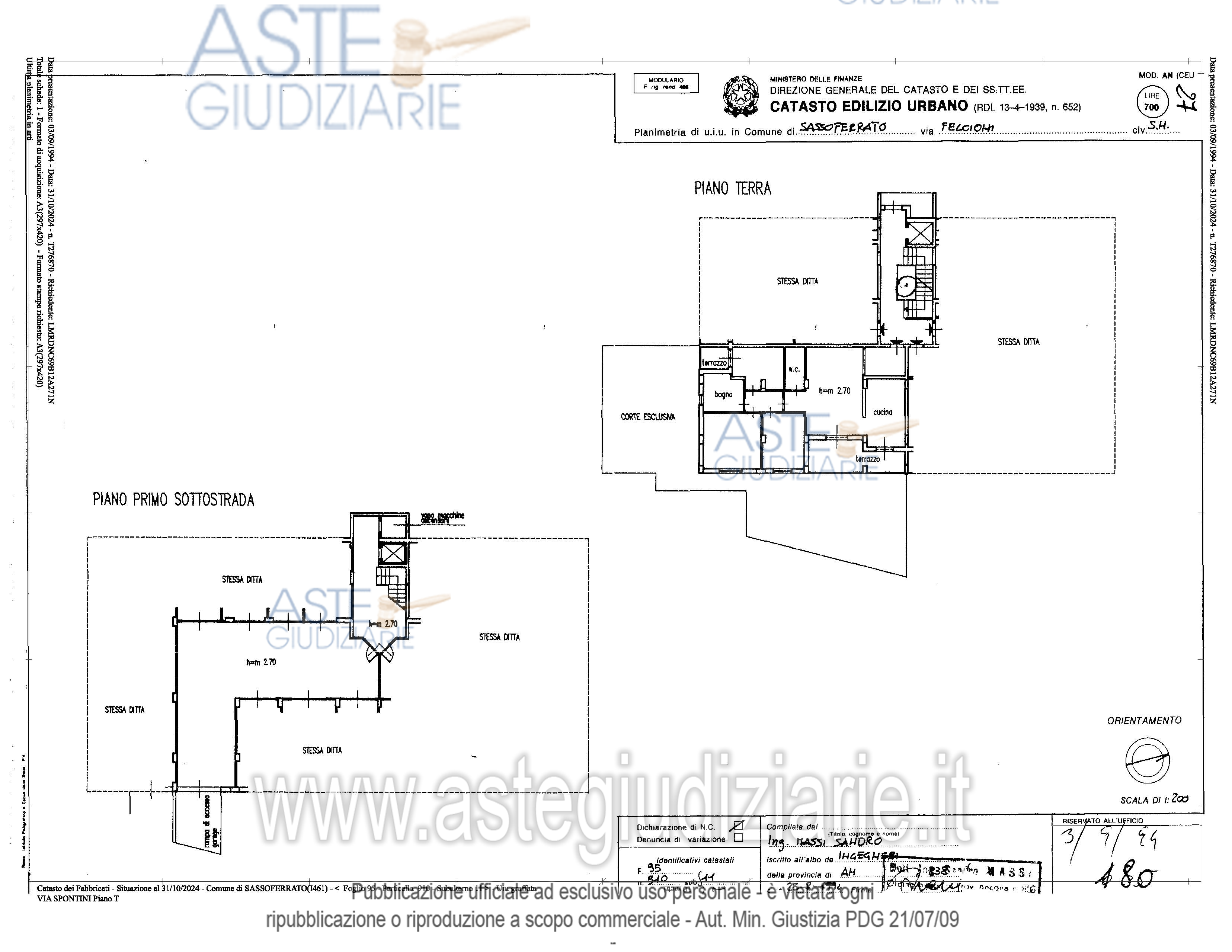 Planimetria del bene