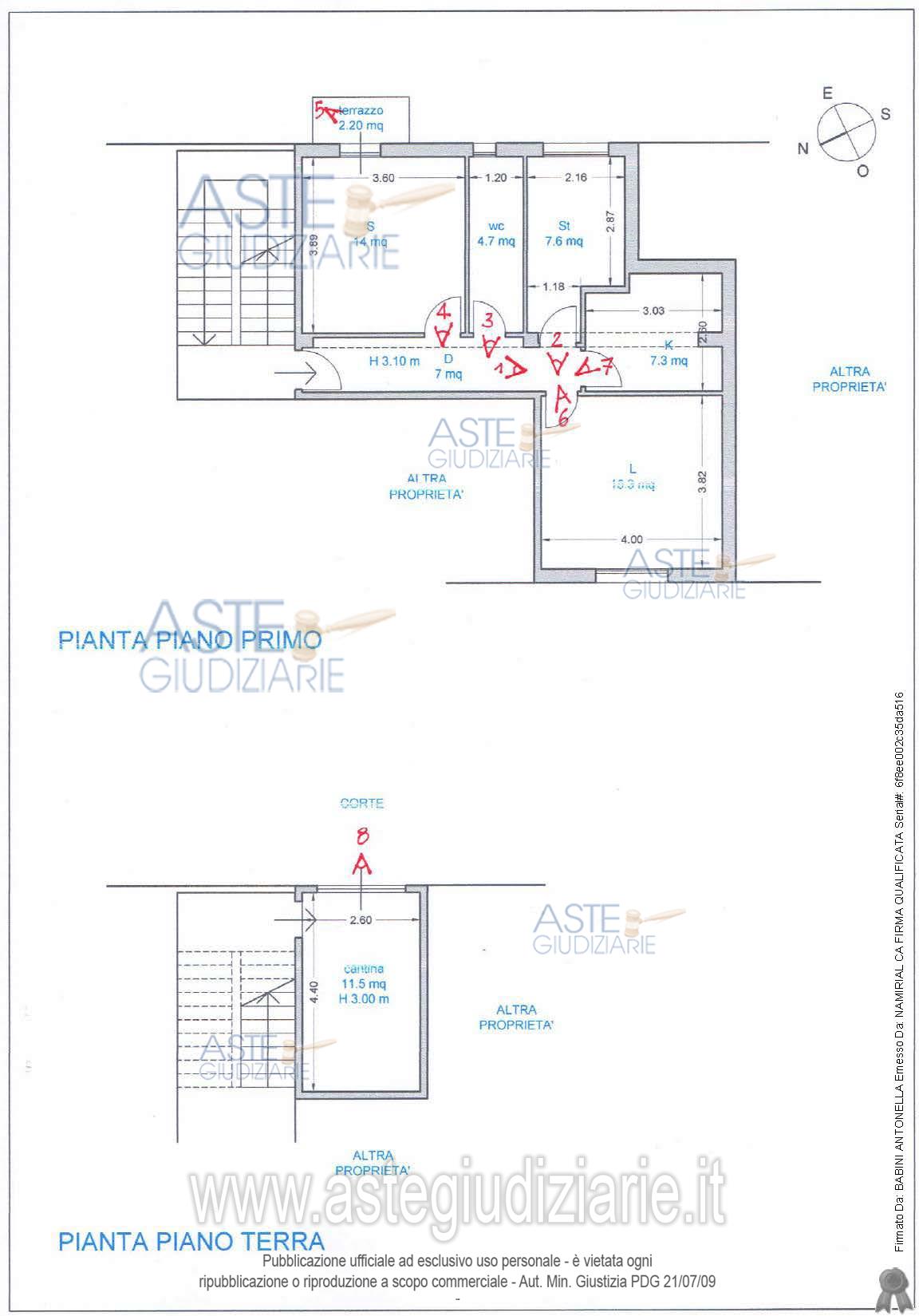 Planimetria del bene