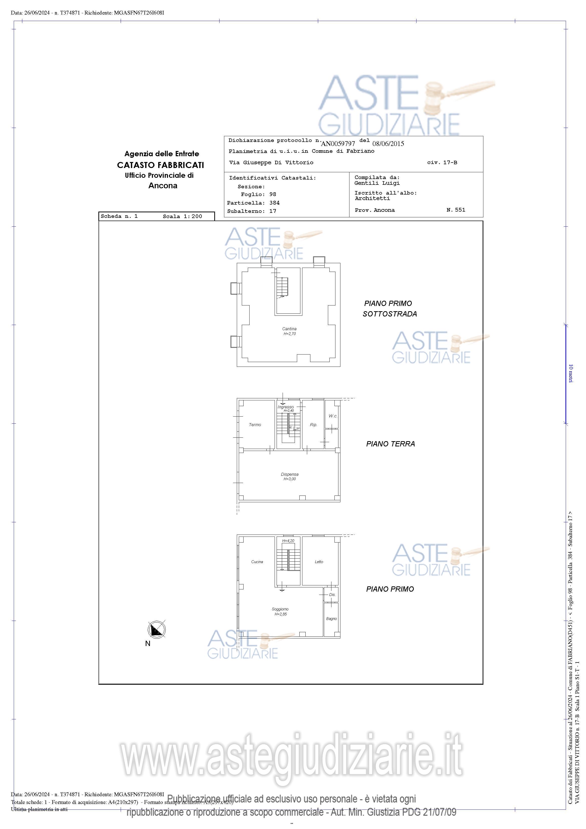Planimetria del bene