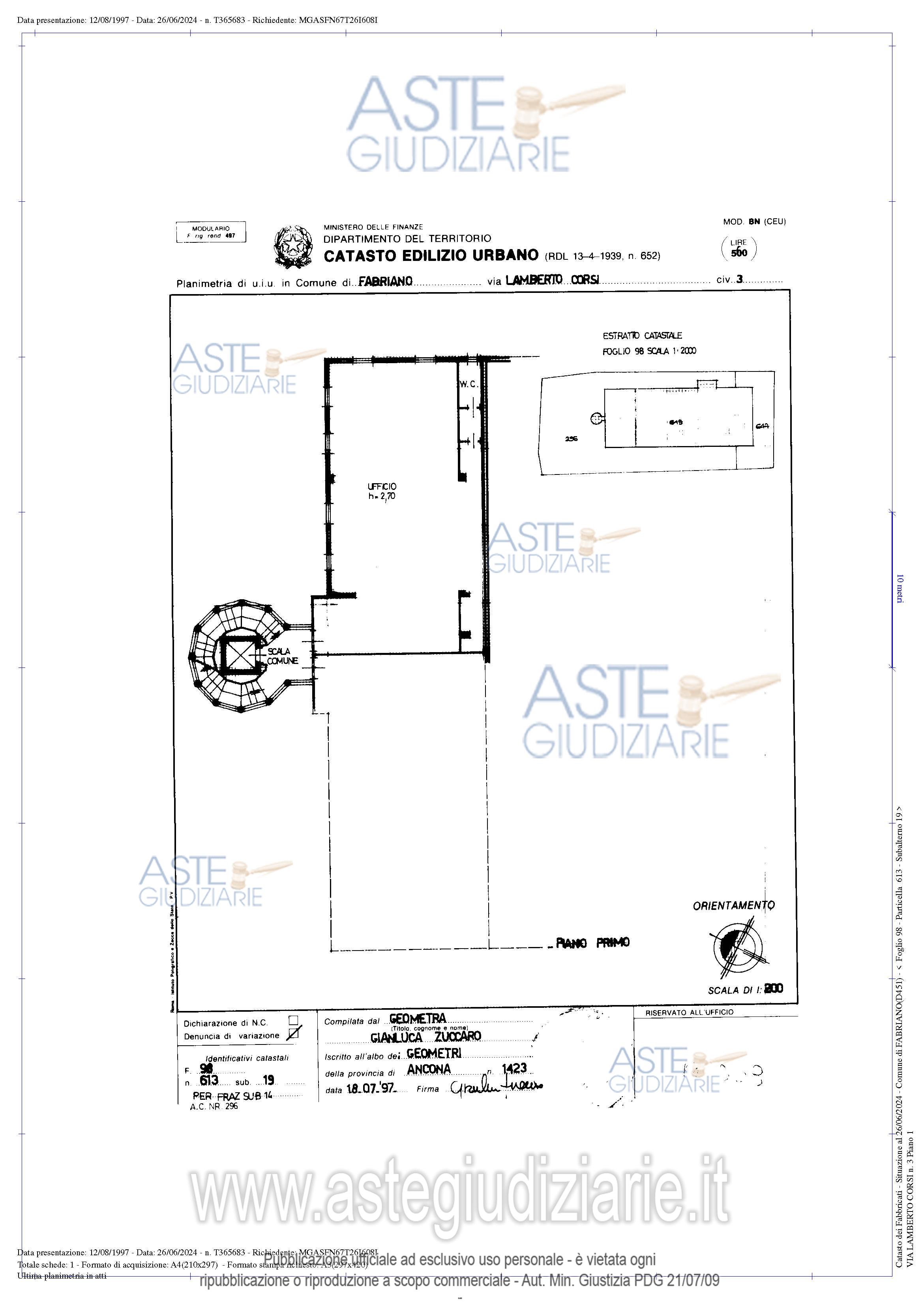 Planimetria del bene