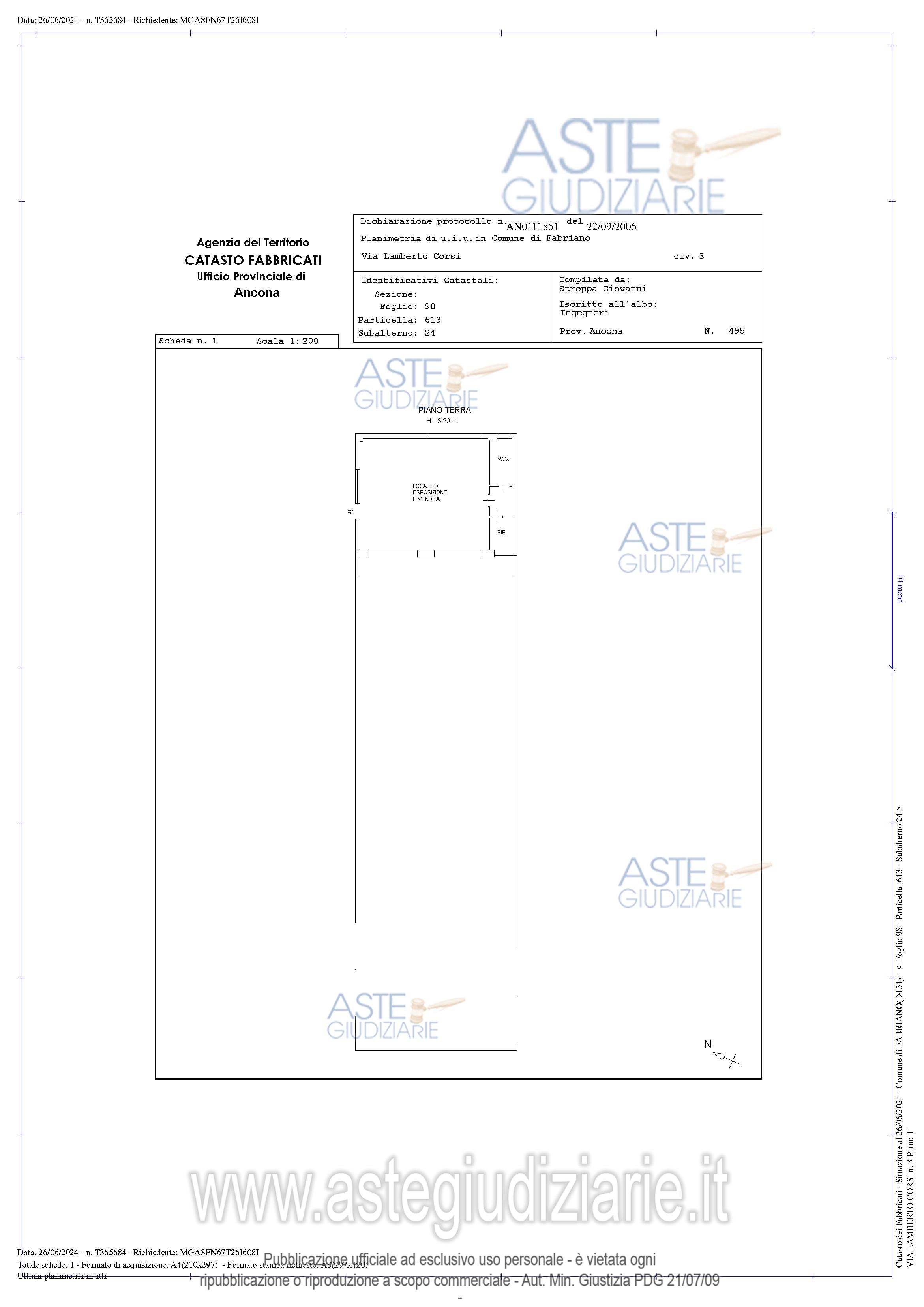 Planimetria del bene