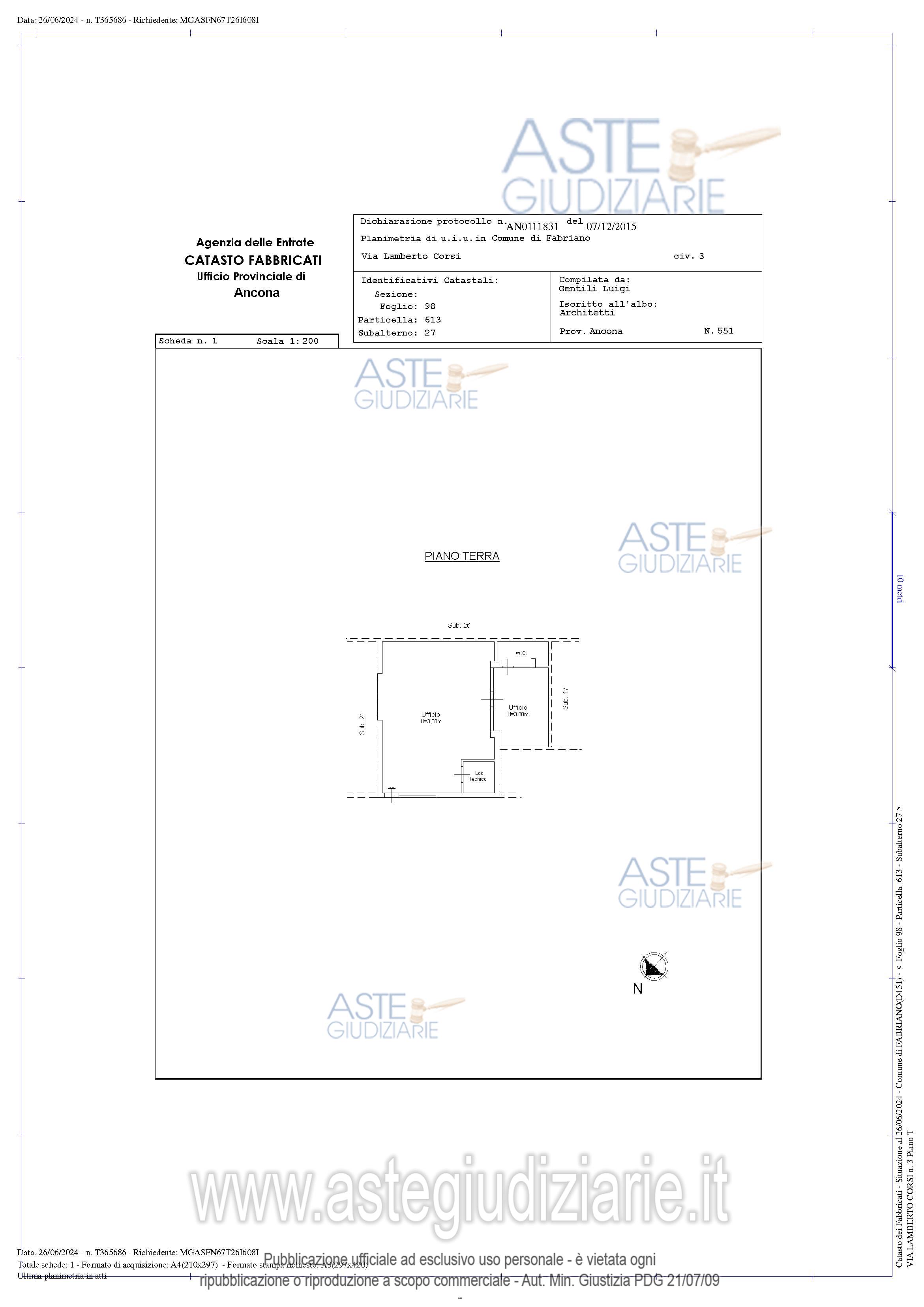 Planimetria del bene