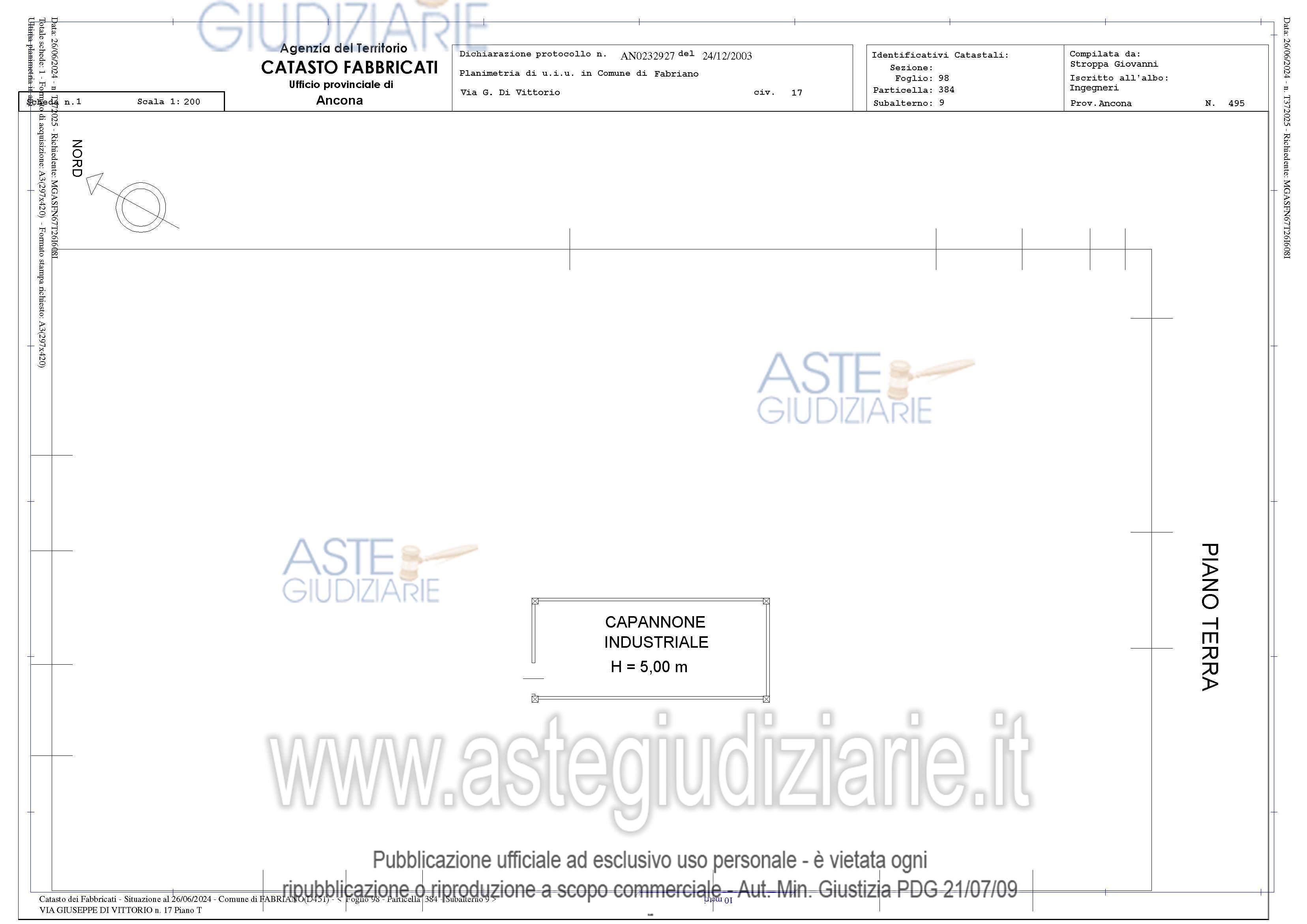 Planimetria del bene