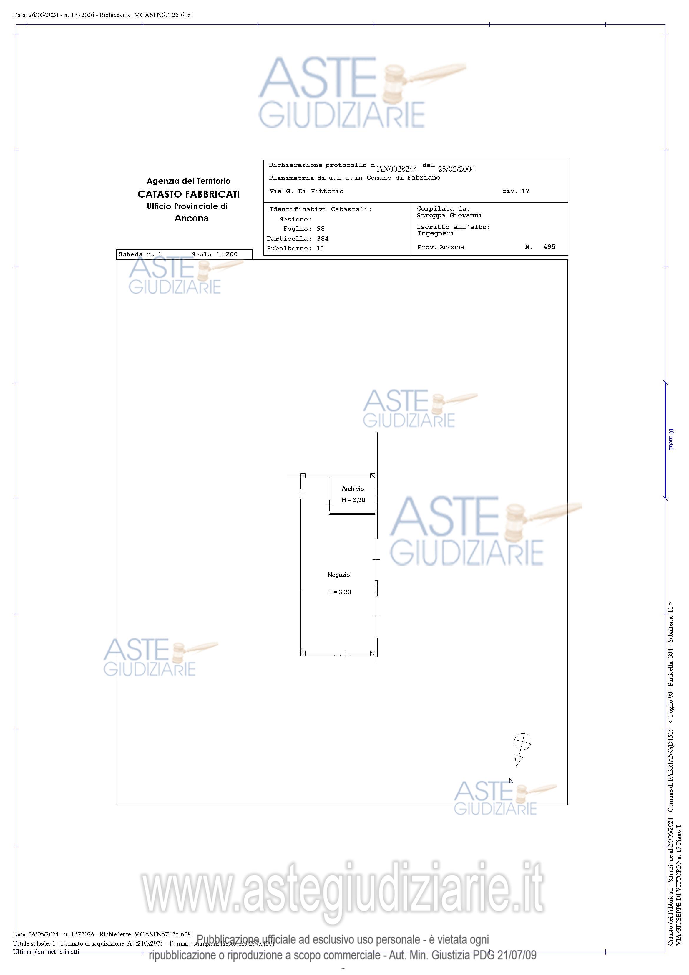 Planimetria del bene