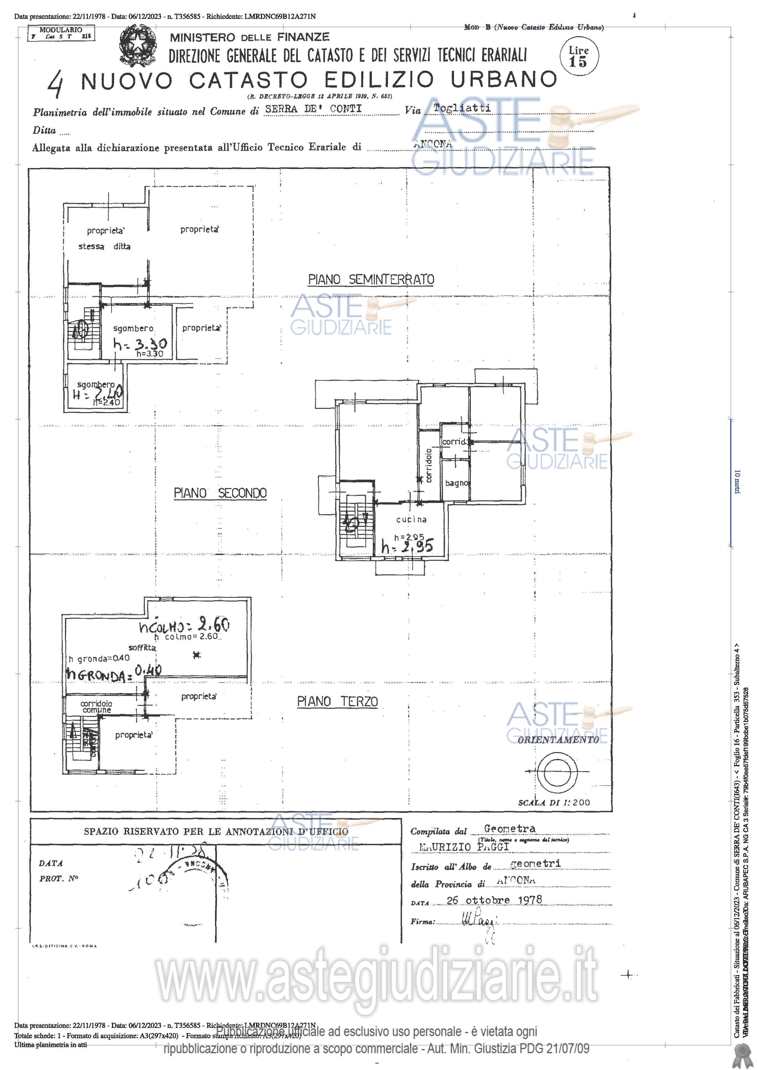 Planimetria del bene