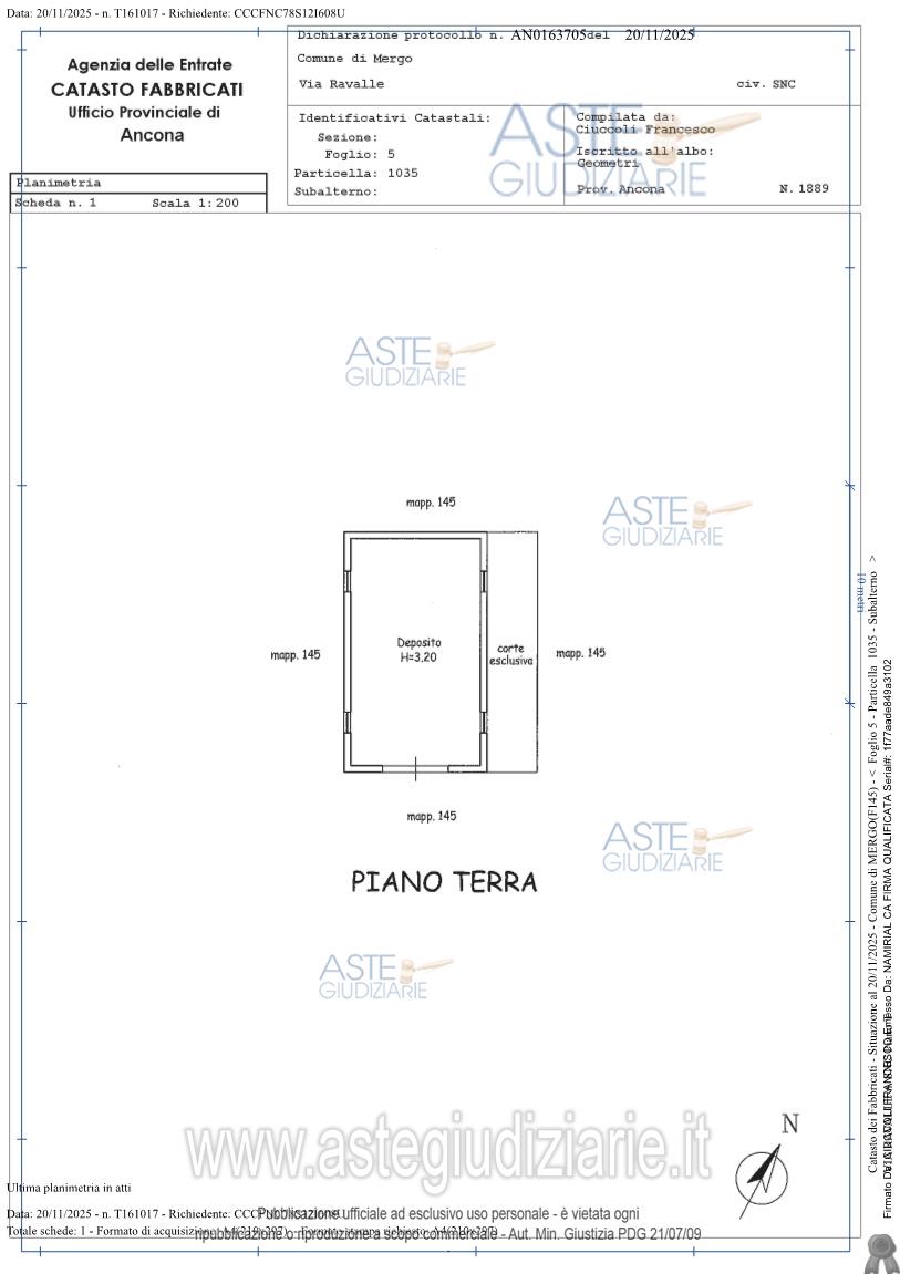 Planimetria del bene