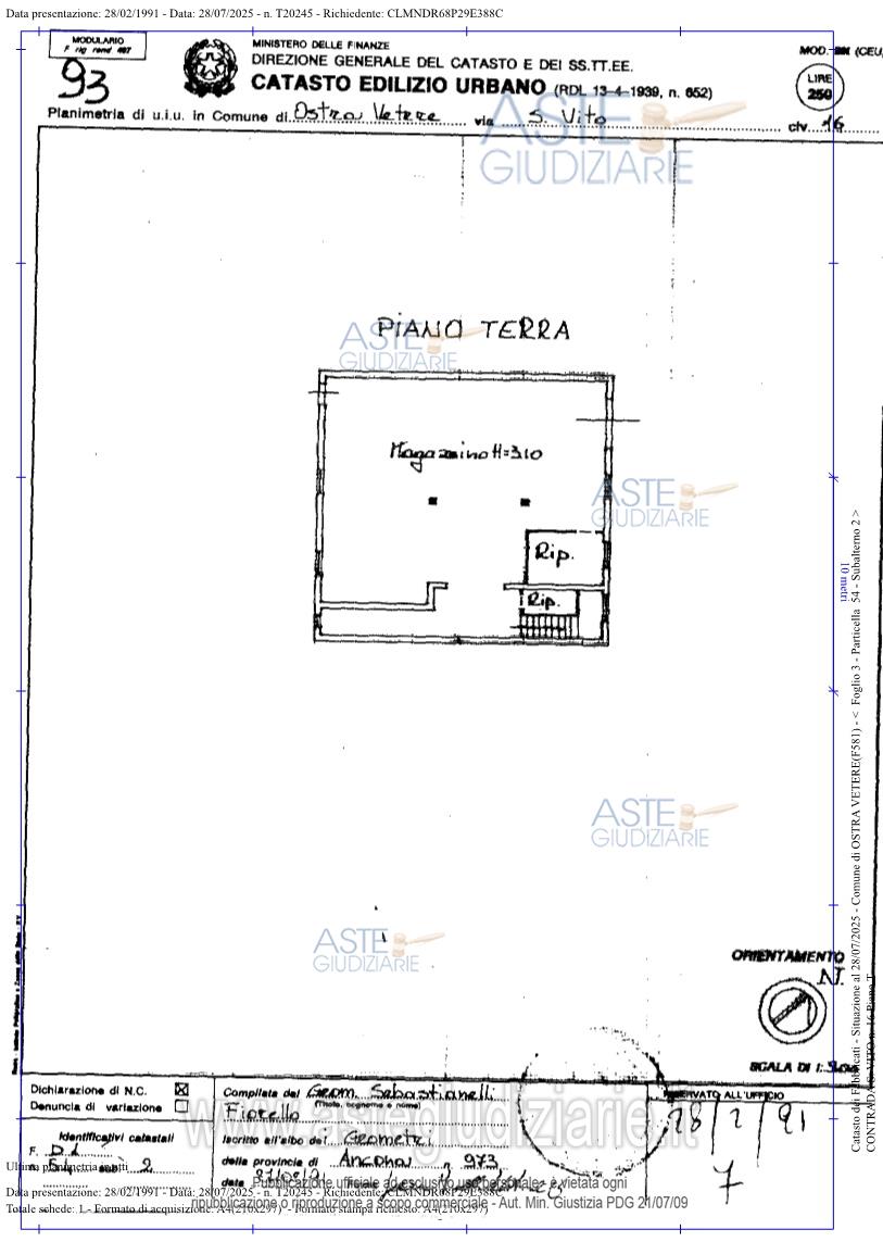 Planimetria del bene