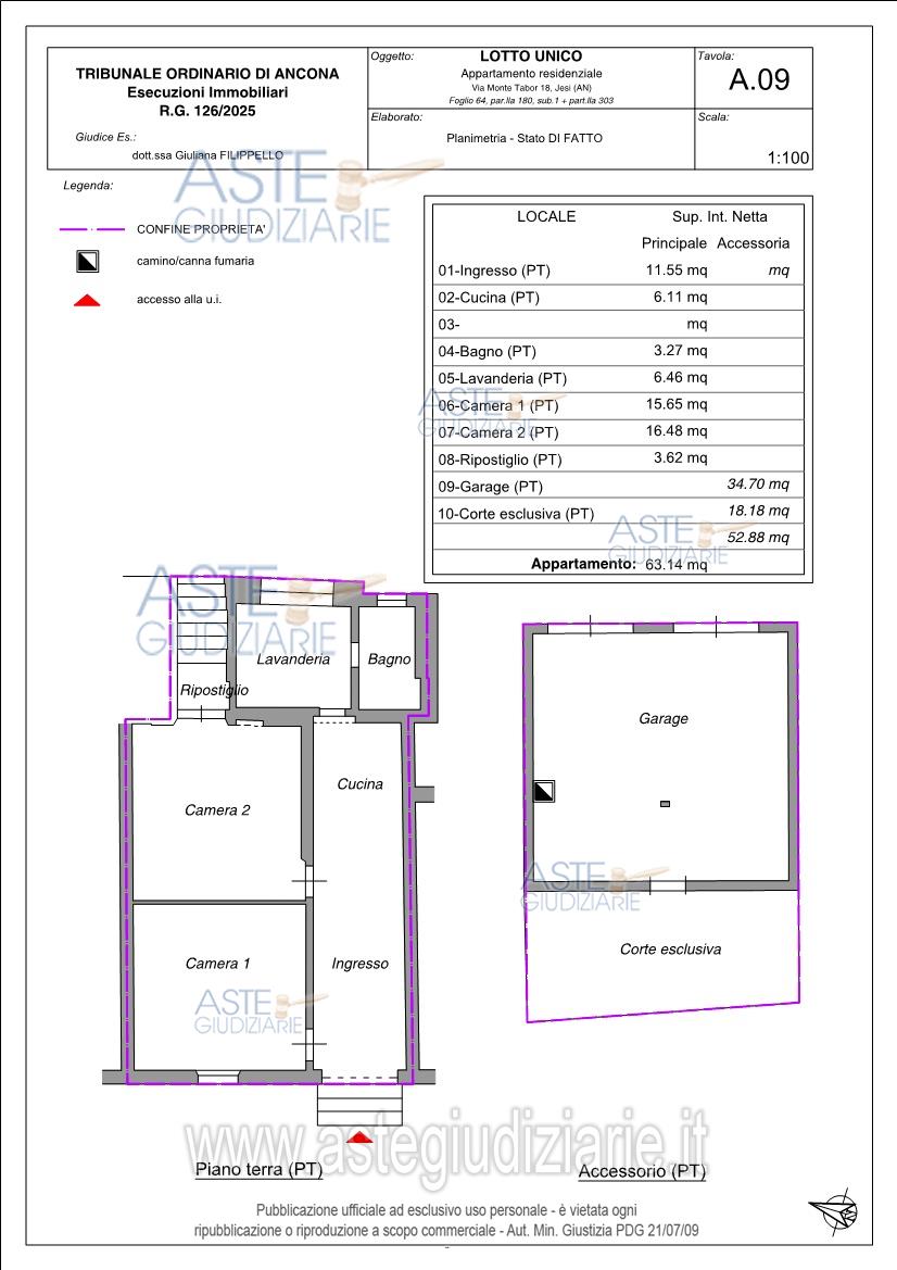 Planimetria del bene