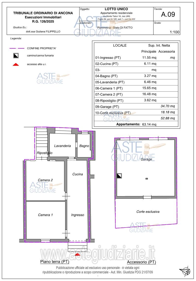 Planimetria del bene