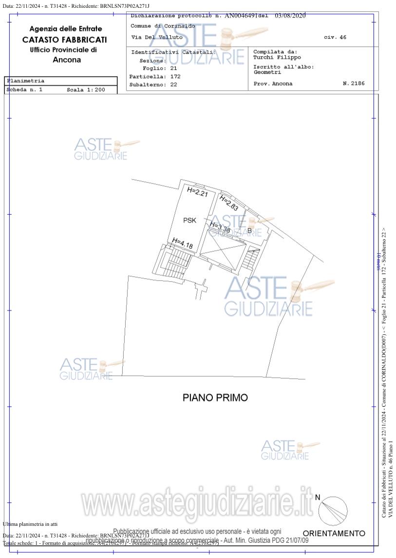 Planimetria del bene