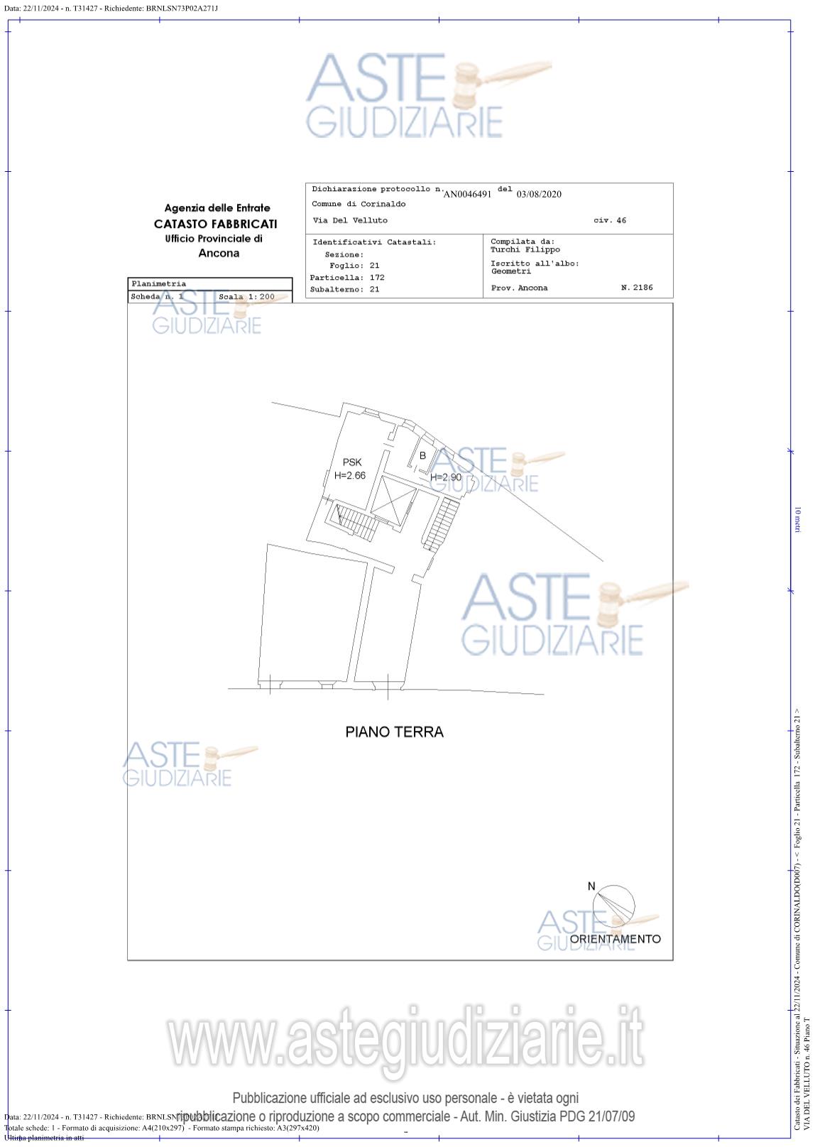 Planimetria del bene